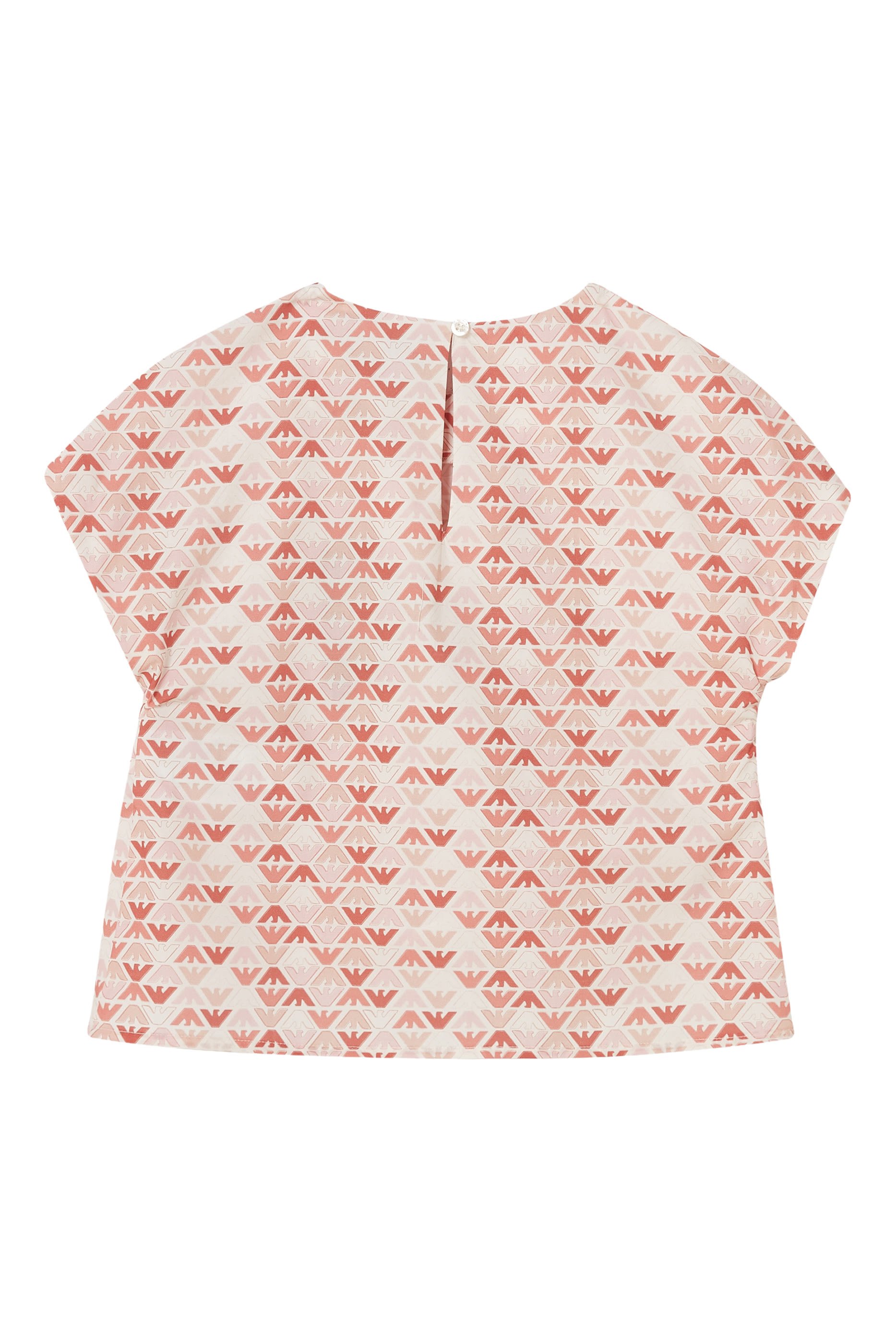 بلوزة بنقشة شعار الماركة قطن للأطفال