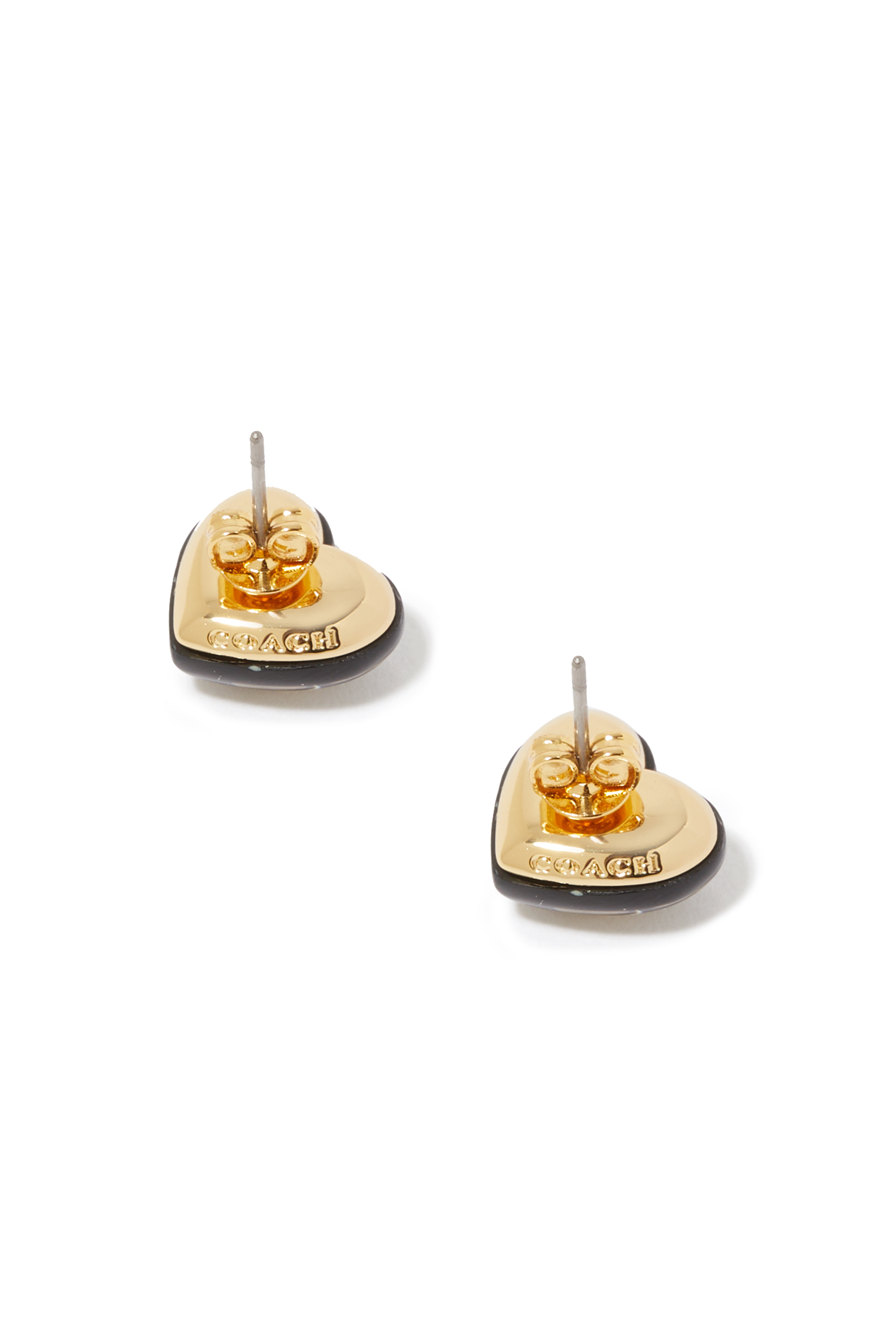 أقراط بتصميم قلب بشعار الماركة