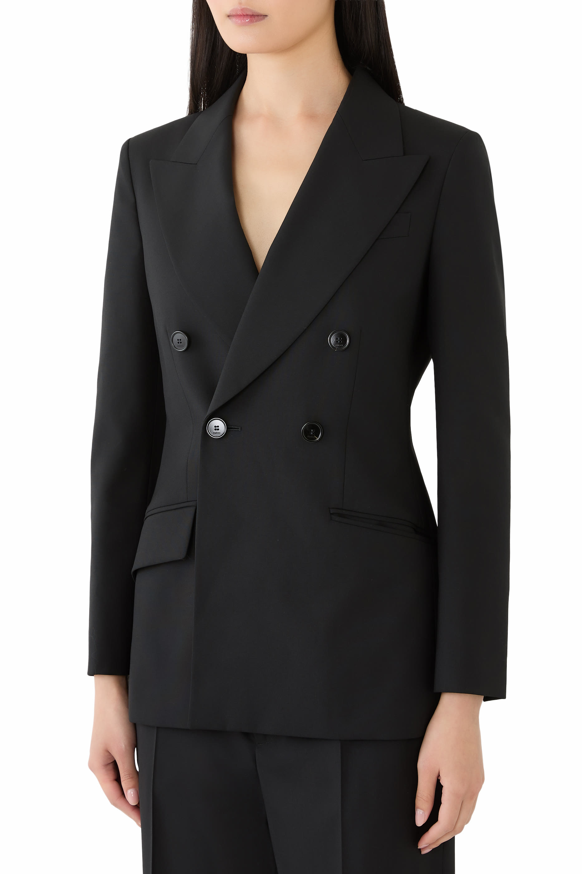 جاكيت بصفي أزرار صوف خفيف الوزن