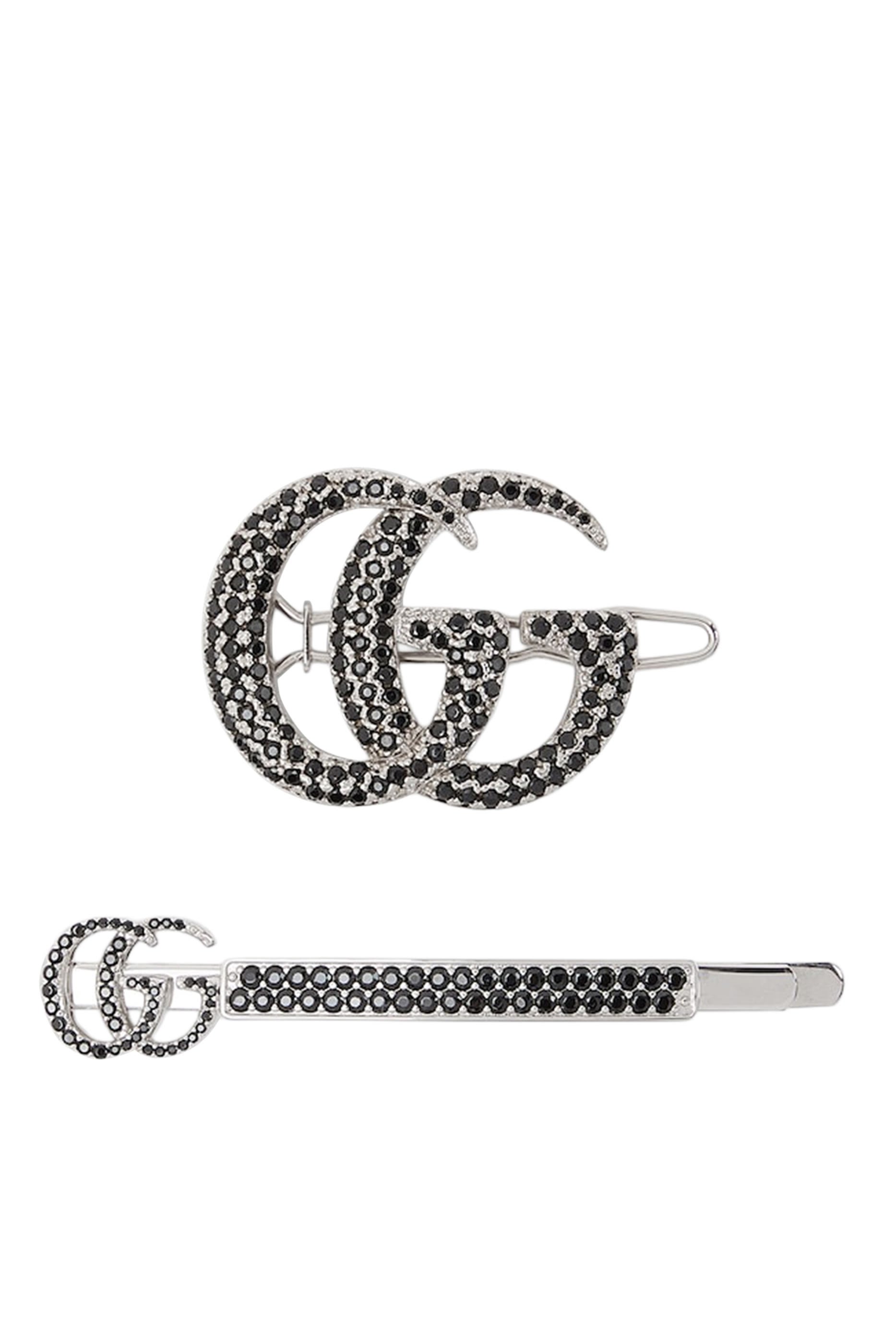 Double G Hair Slide Set with Crystals