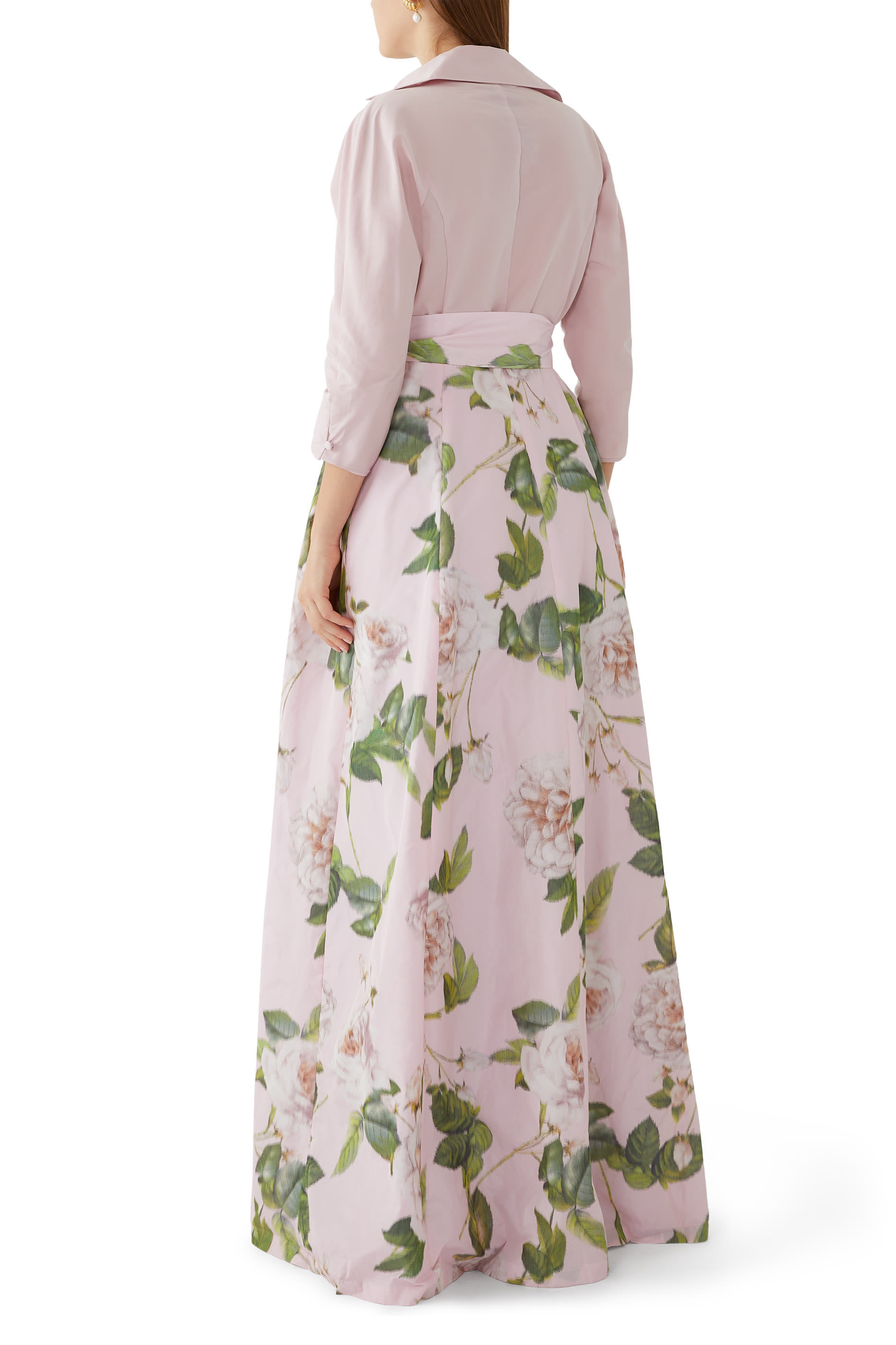 فستان بتصميم قميص بنقشة زهور تفتا