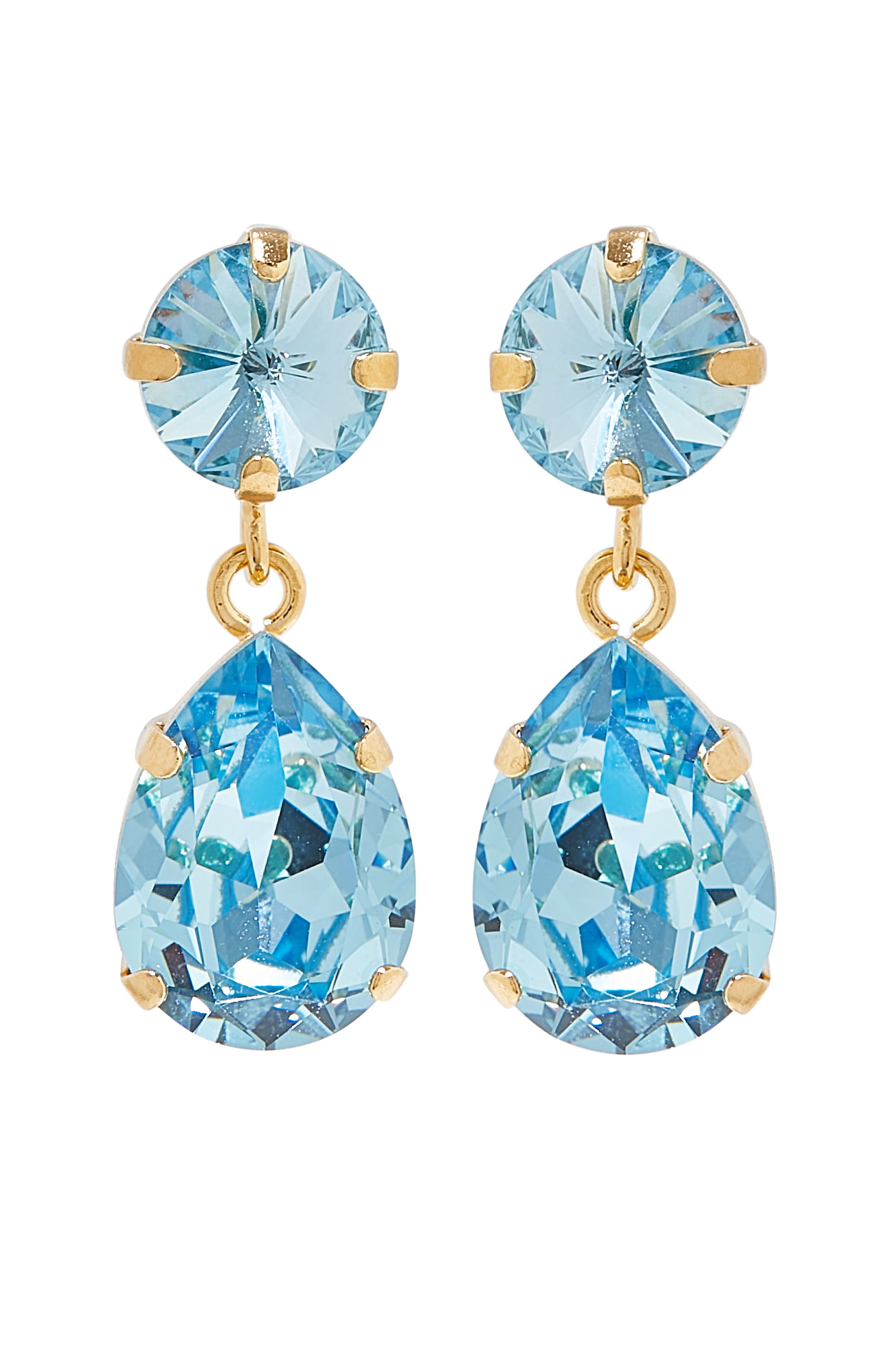 أقراط متدلية كلاسيكية مرصعة بالكريستال روديوم مطلي بذهب عيار 18