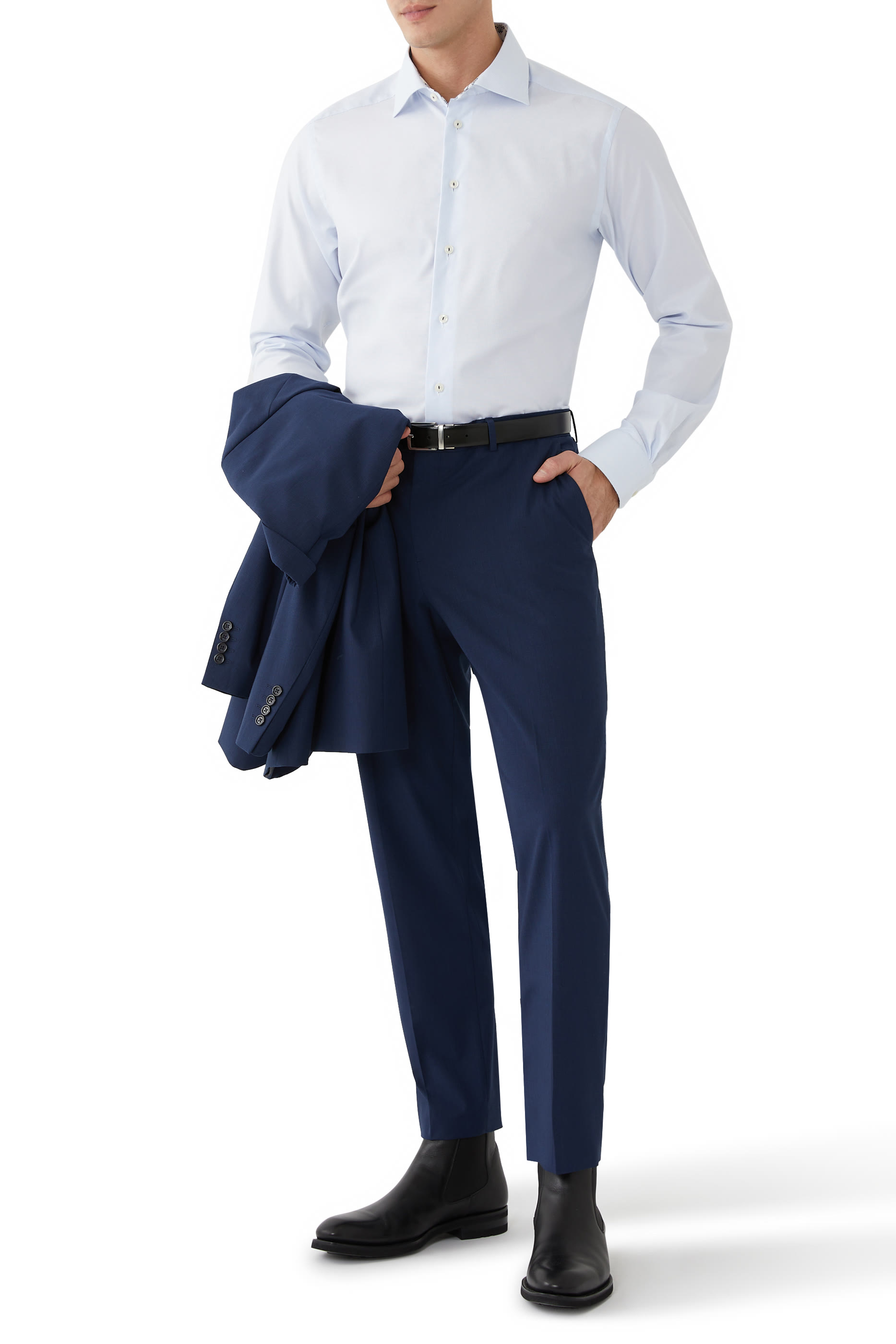 قميص قطن شبه سادة وتينسيل لايوسيل