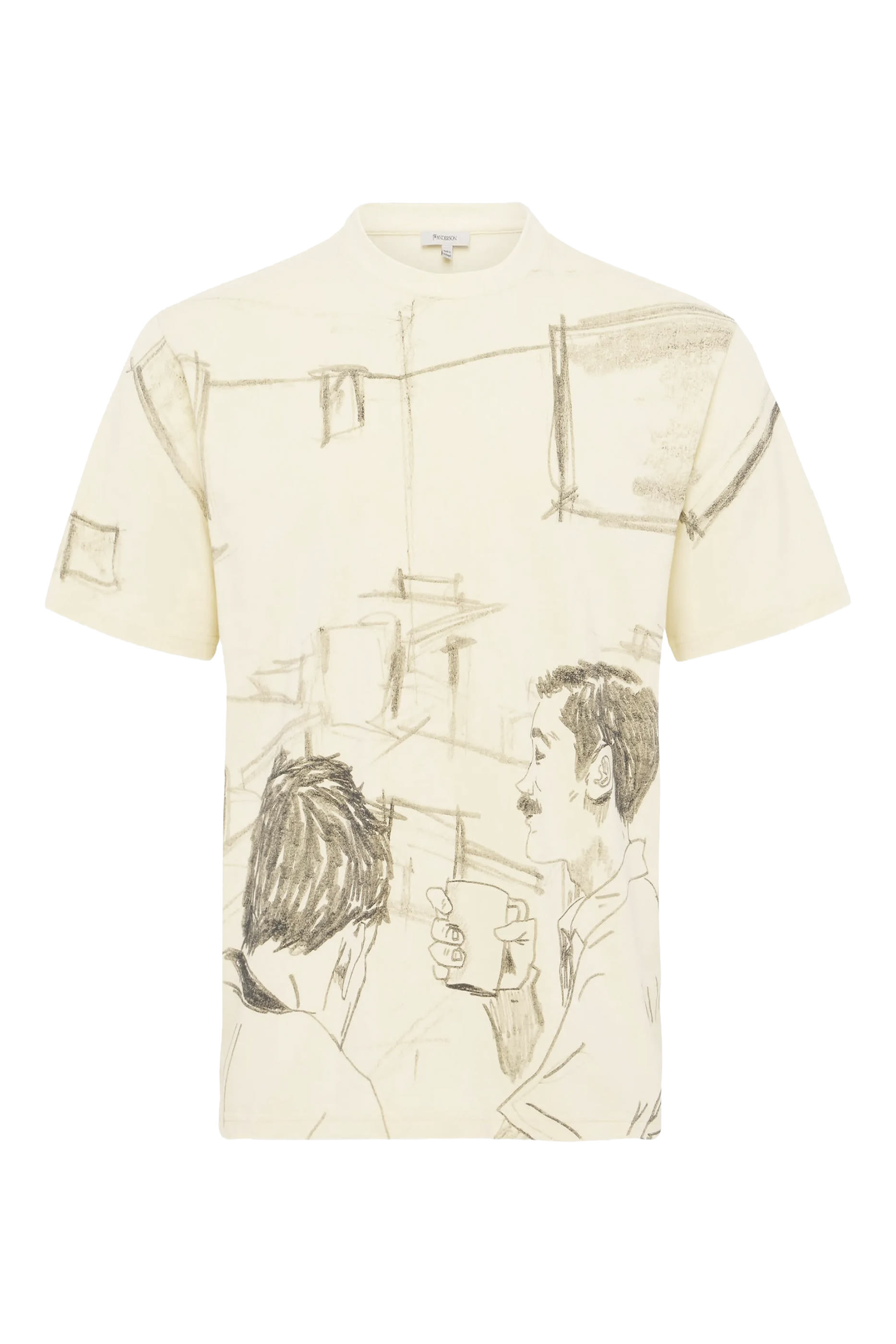 تيشيرت مزين كليا بنقشة مقهى