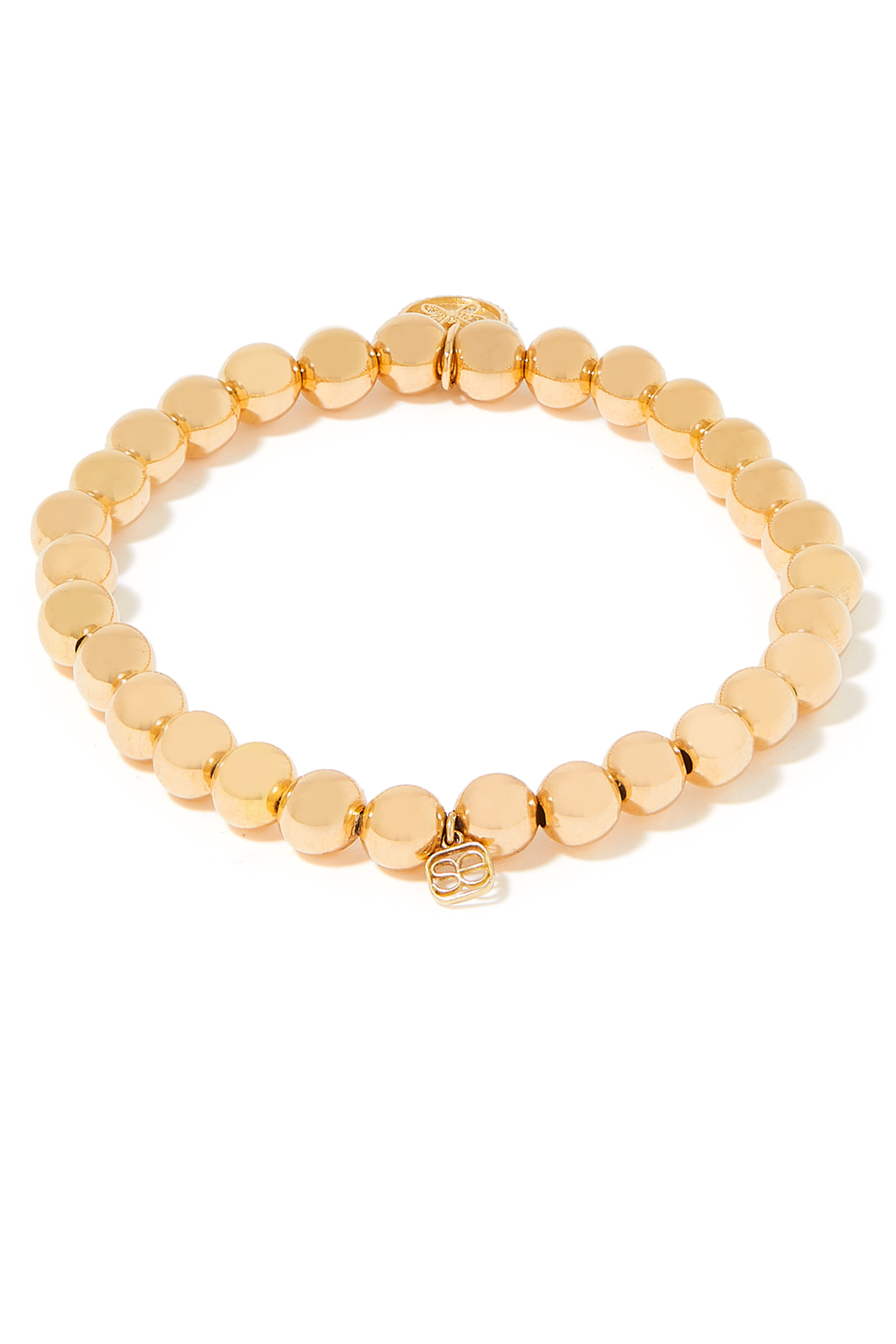 سوار بحلية دائرية محفورة بفراشة ذهب أصفر عيار 14