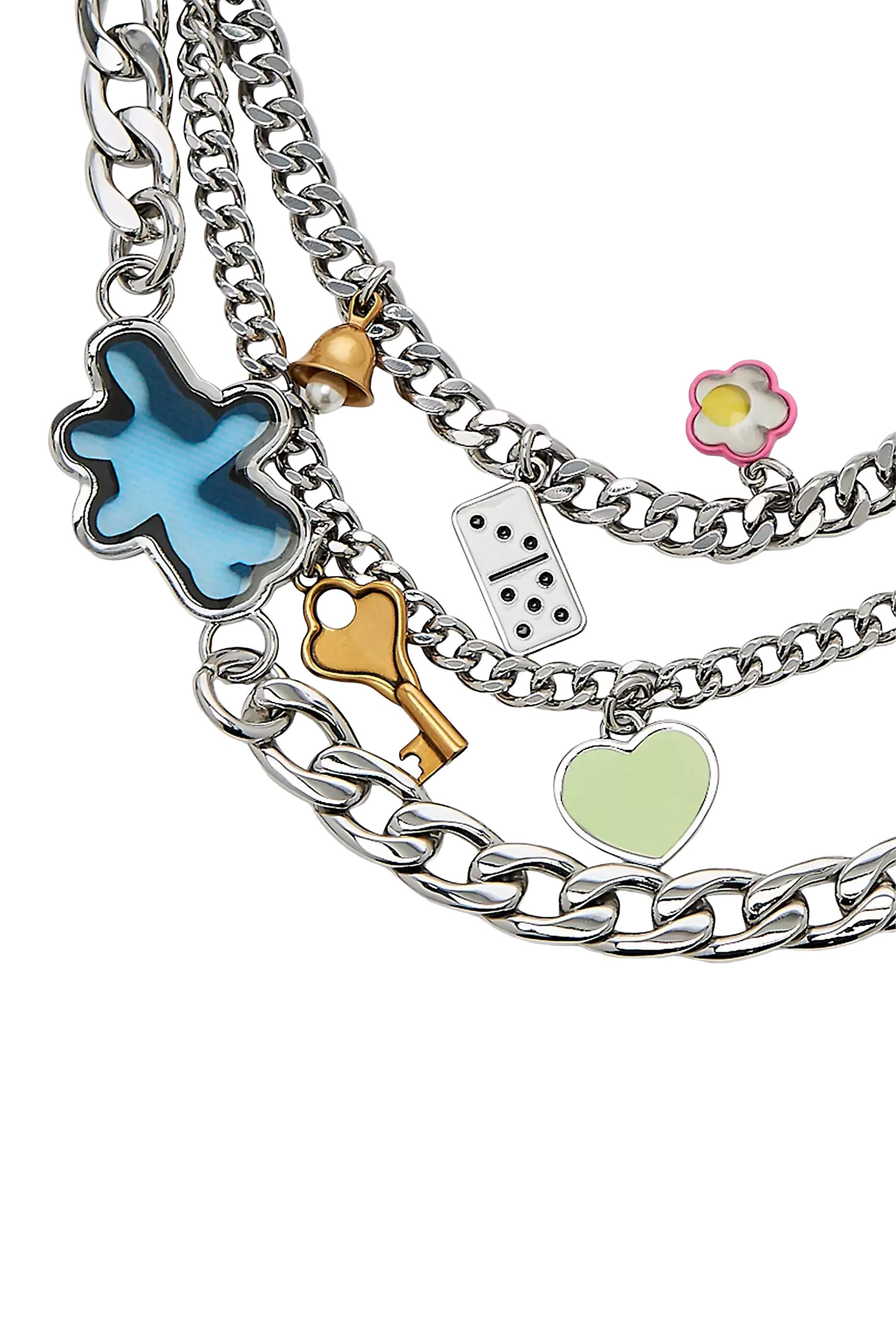 حمالة كتف سلسلة مزينة بحلي بتصميم ملصقات