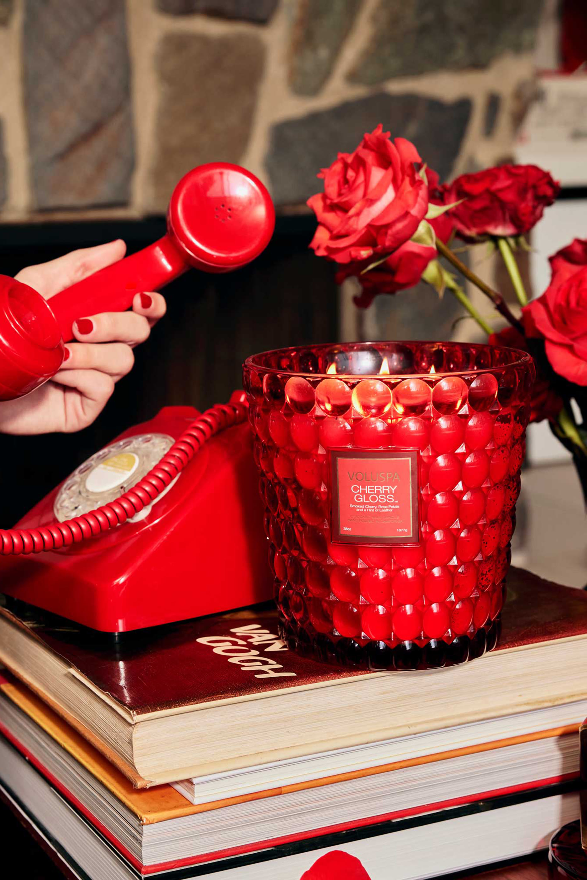 شمعة شيري جلوس بثلاث فتائل