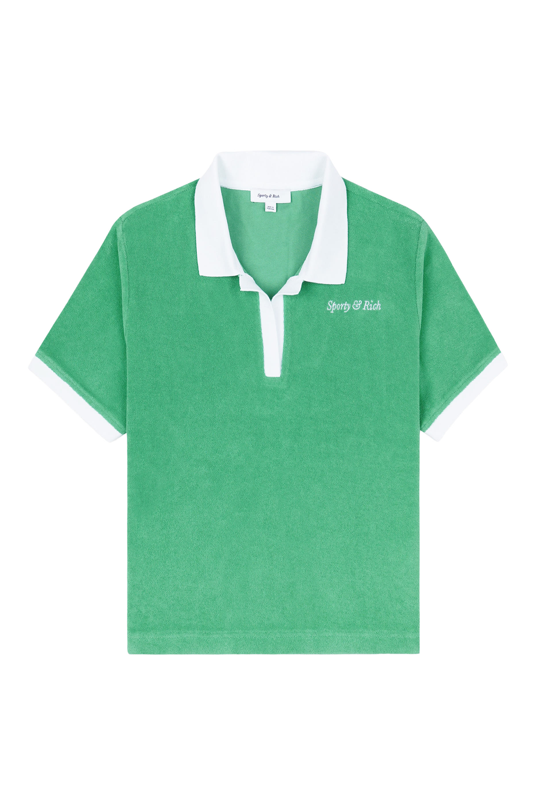 قميص بولو بشعار الماركة بتصميم مائل تيري