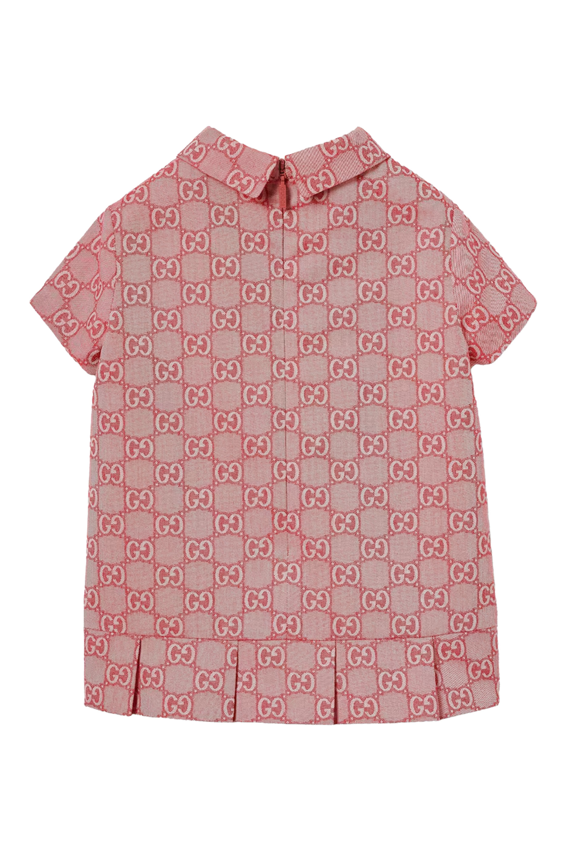 فستان مزين بحرفي شعار الماركة قطن تويل للرضع