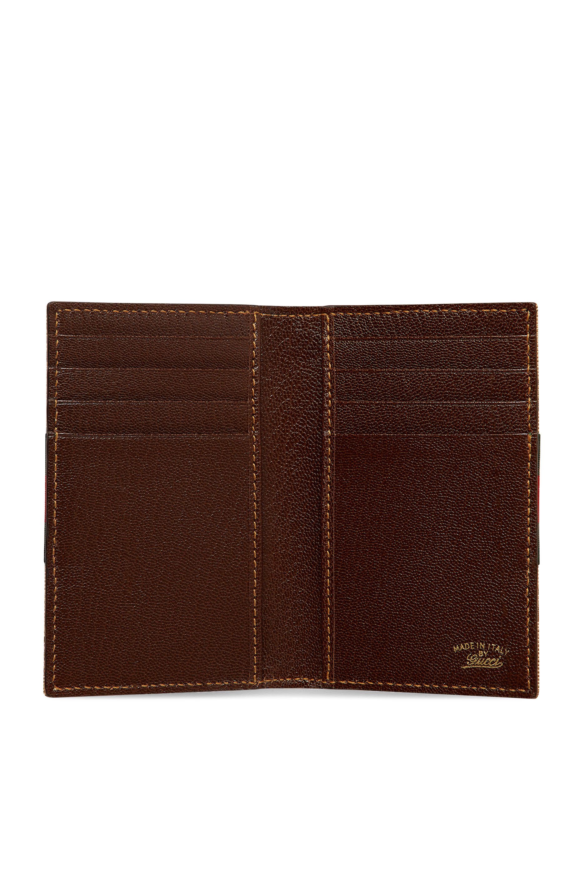 حافظة بطاقات مزينة بشريط ويب وشعار الماركة