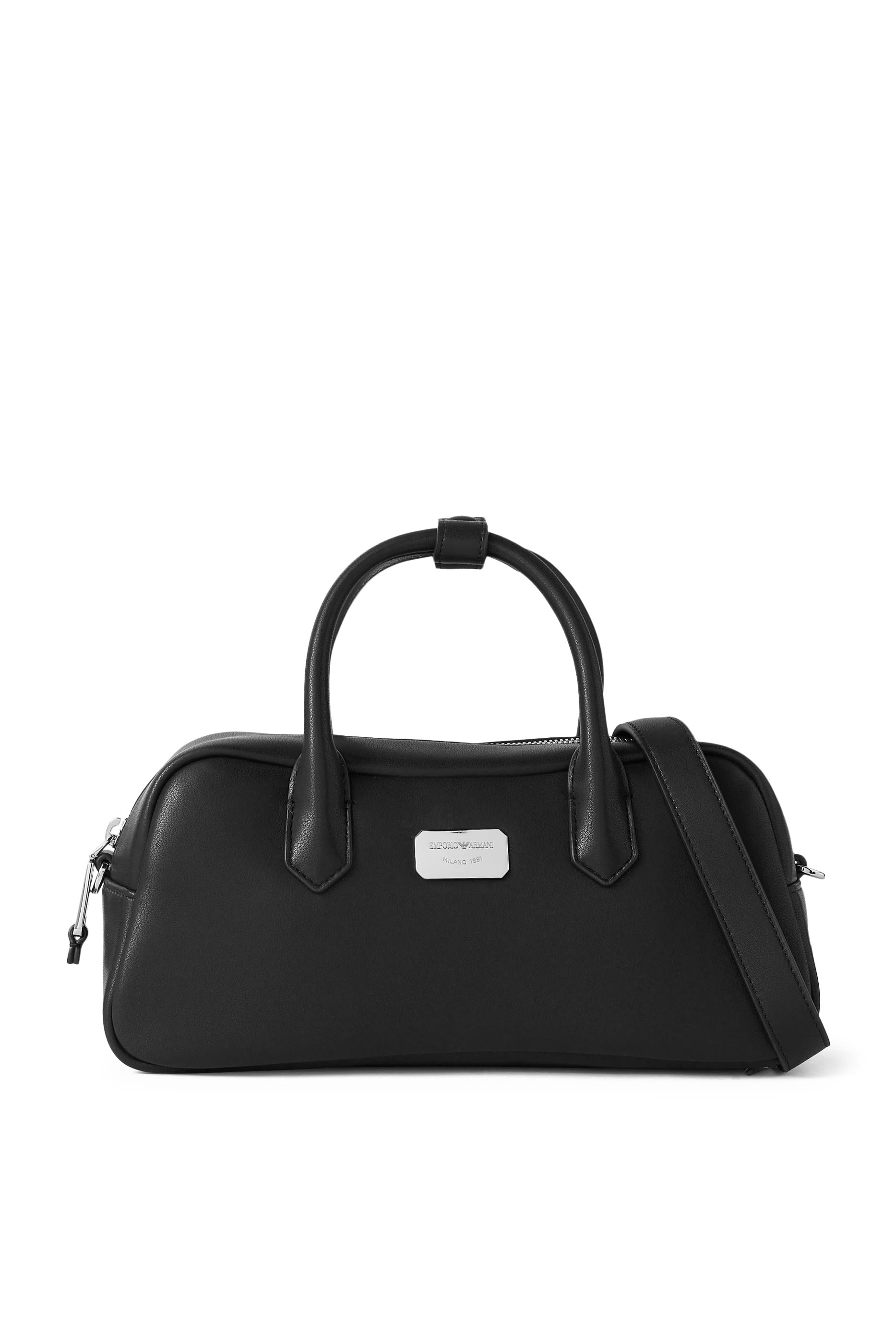 حقيبة يد بشعار الماركة جلد