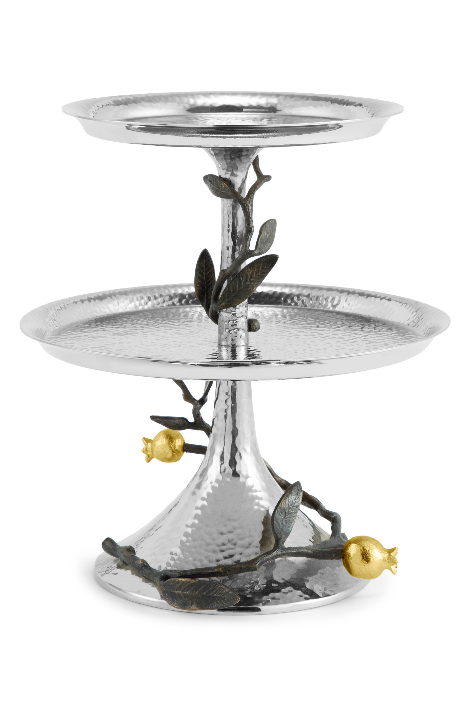 حامل طبقتين مزين بشجر الرمان