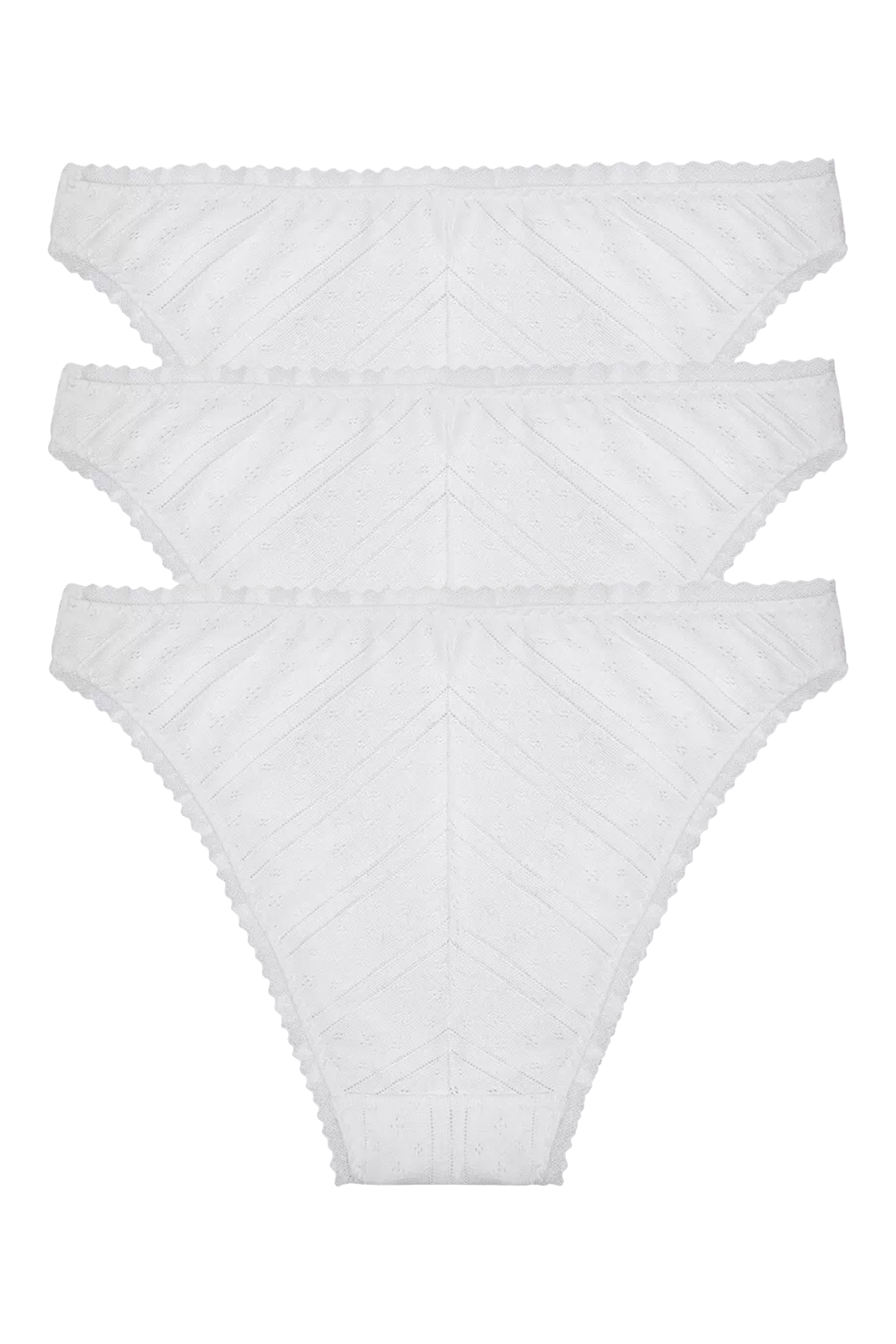 طقم سراويل تحتية بخصر مرتفع، 3 قطع