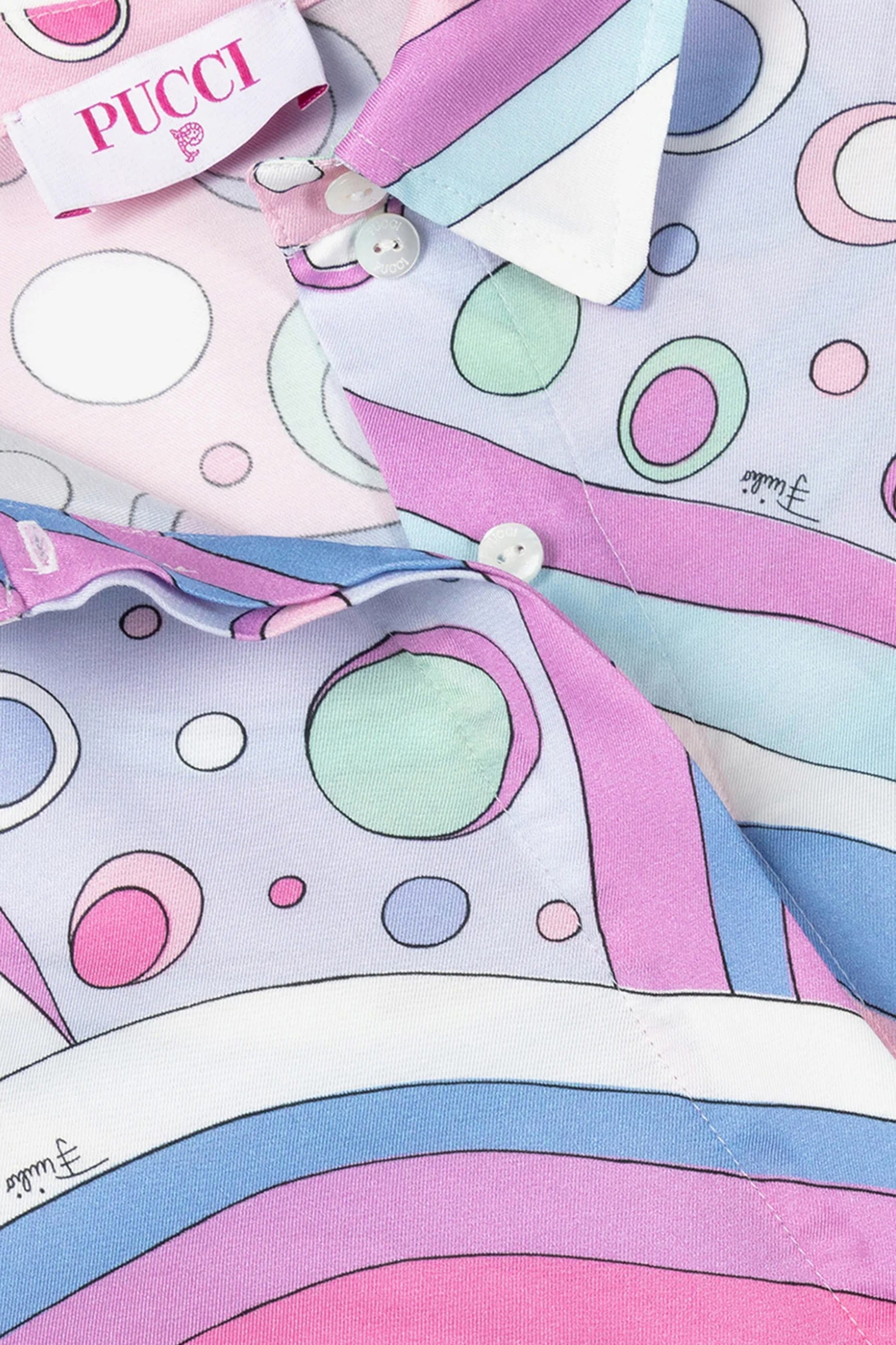 فستان منسوج بطبعات تجريدية للأطفال