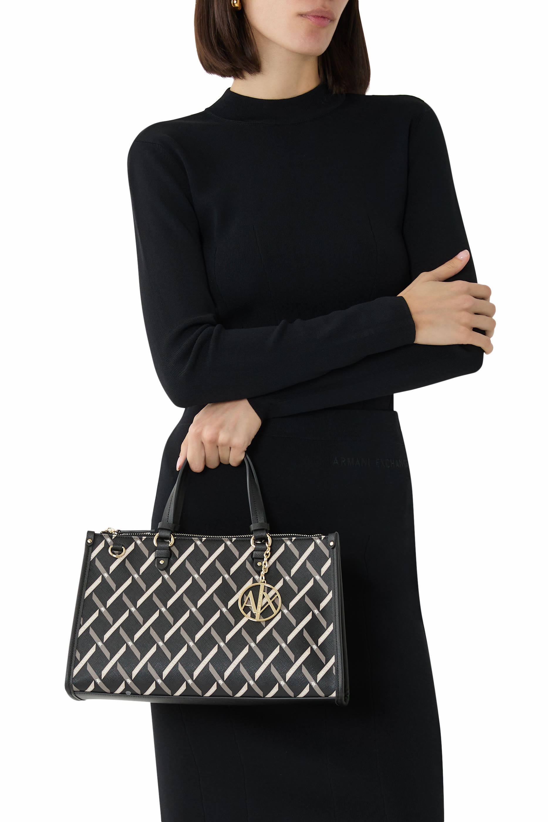 حقيبة يد بخطوط جينجر ويد علوية قصيرة