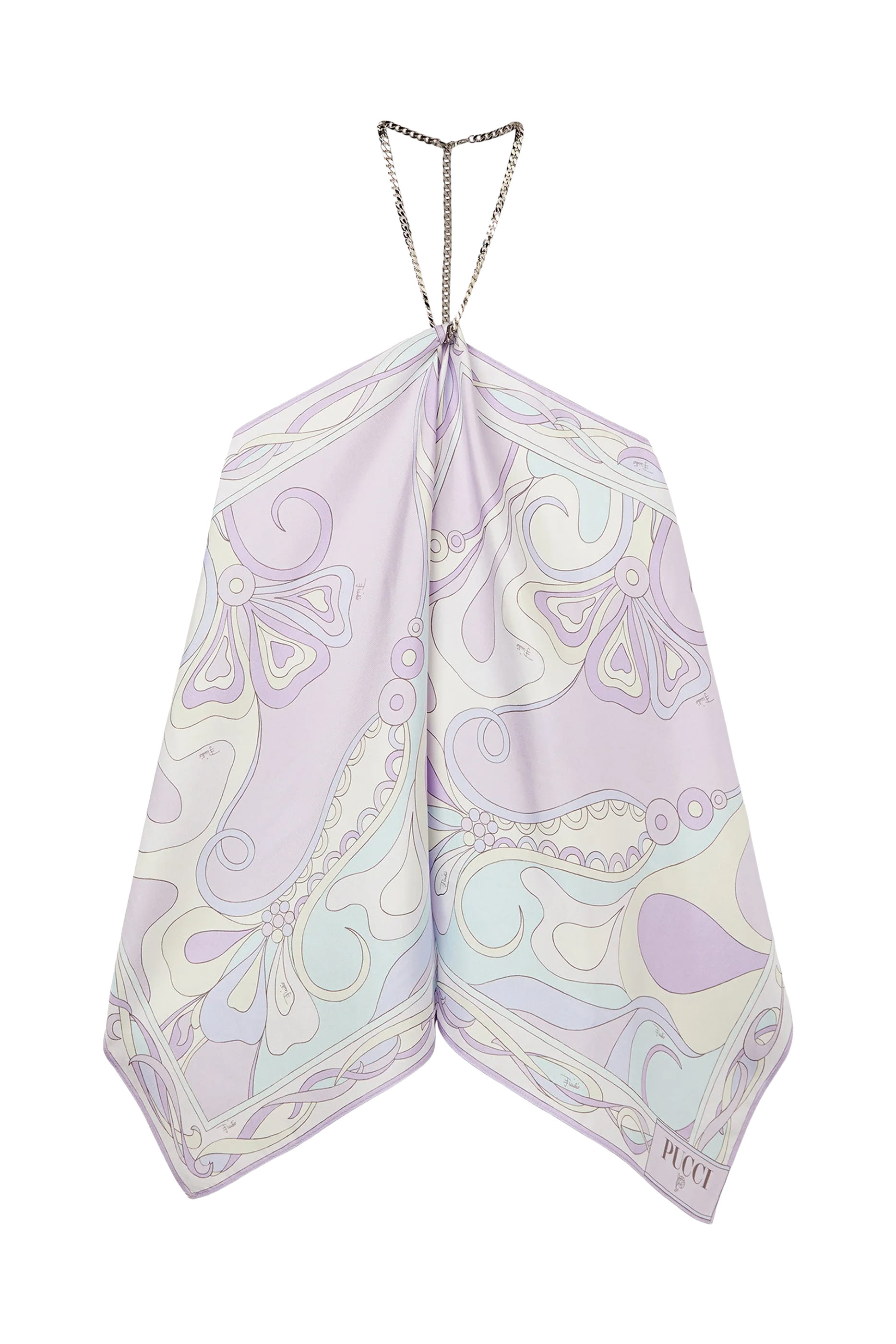 بلوزة بسلسلة ونقشة أوركيد