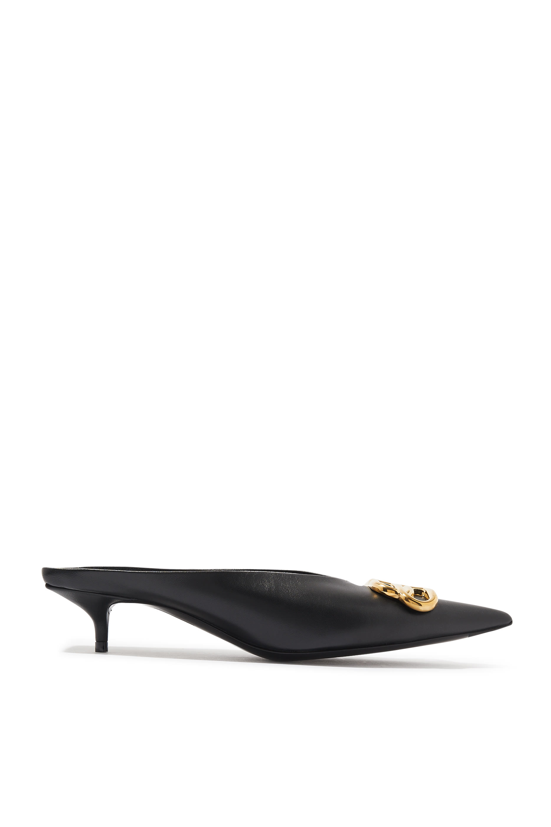 حذاء مفتوح من الخلف جلد نابا بمقدمة مدببة