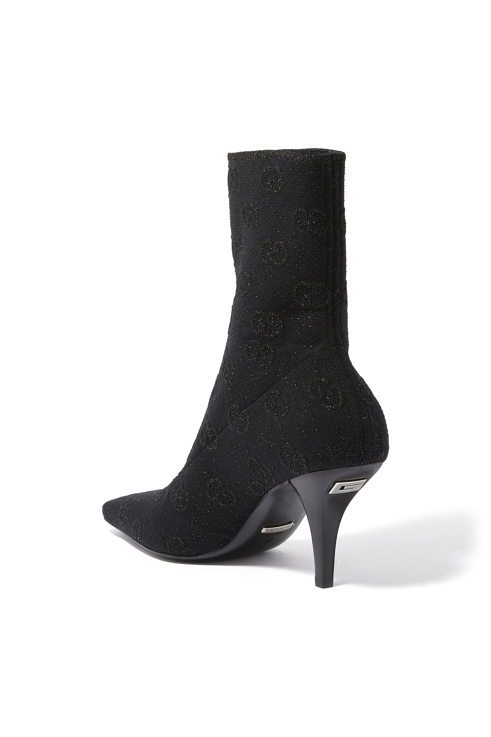 بوت 75 بطول الكاحل قماش منسوج بنقشة حرفي شعار الماركة