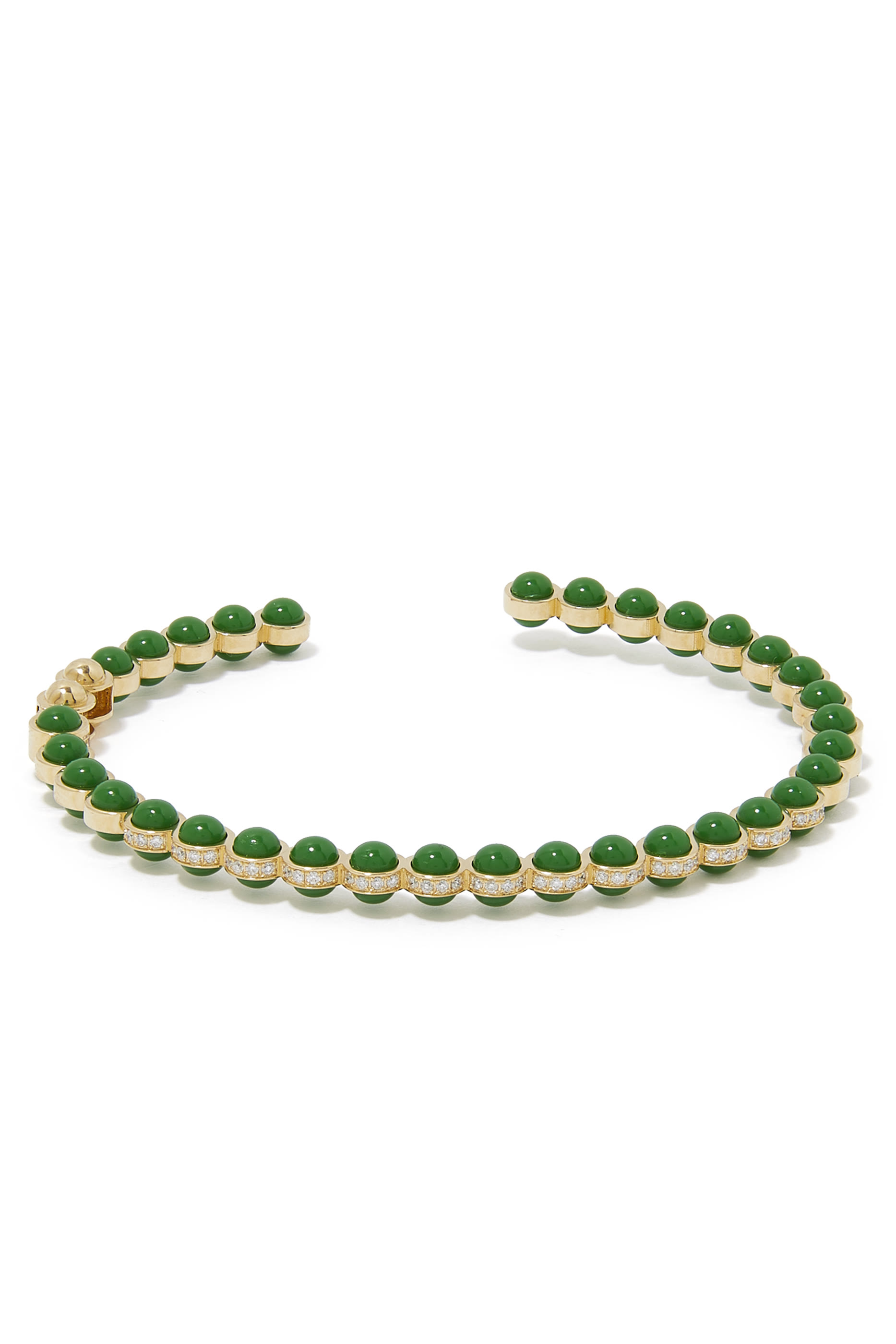 Atoms Bangle Size 1, 18k Yellow Gold with Enamel & Diamonds