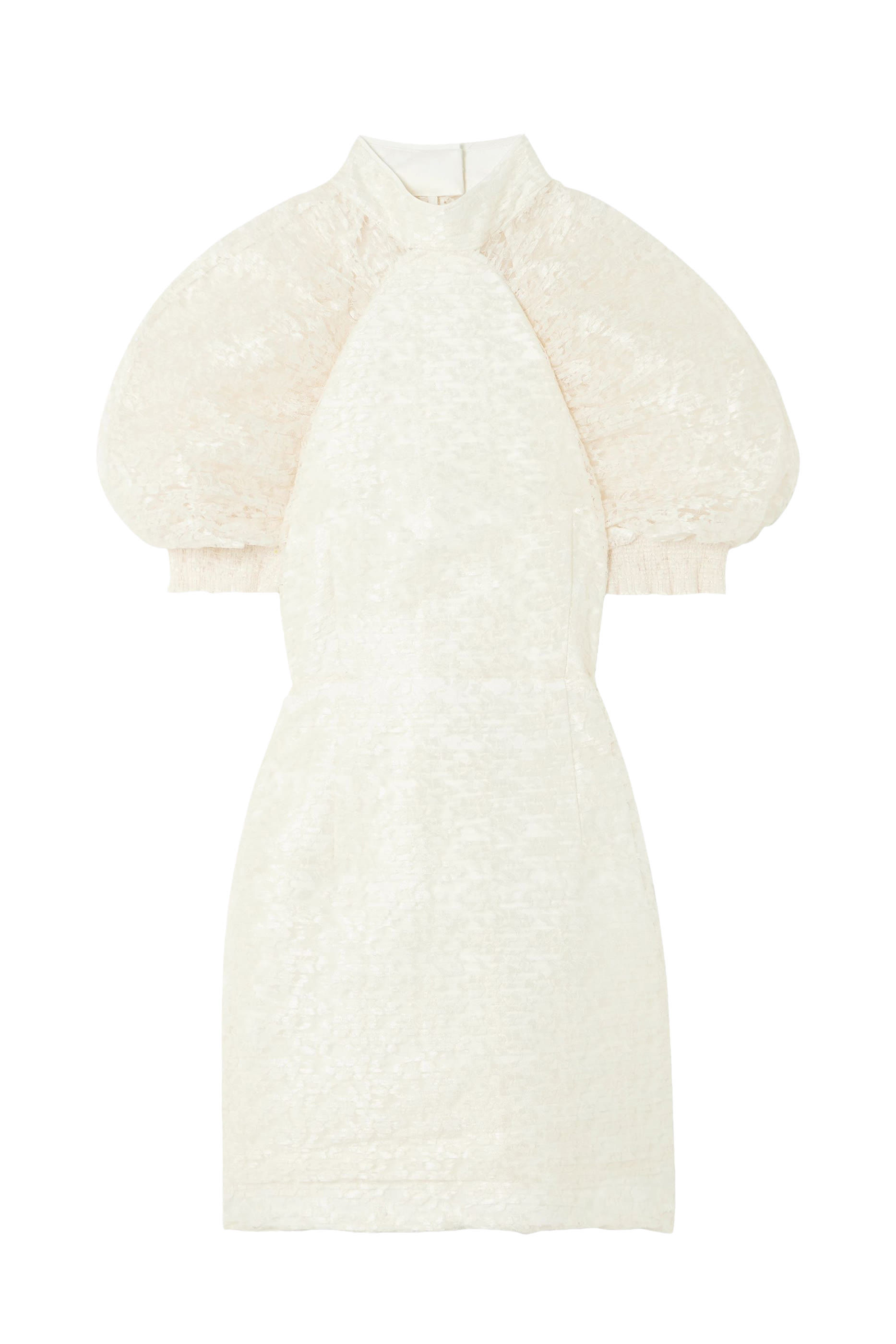 فستان قصير بطيات ودانتيل