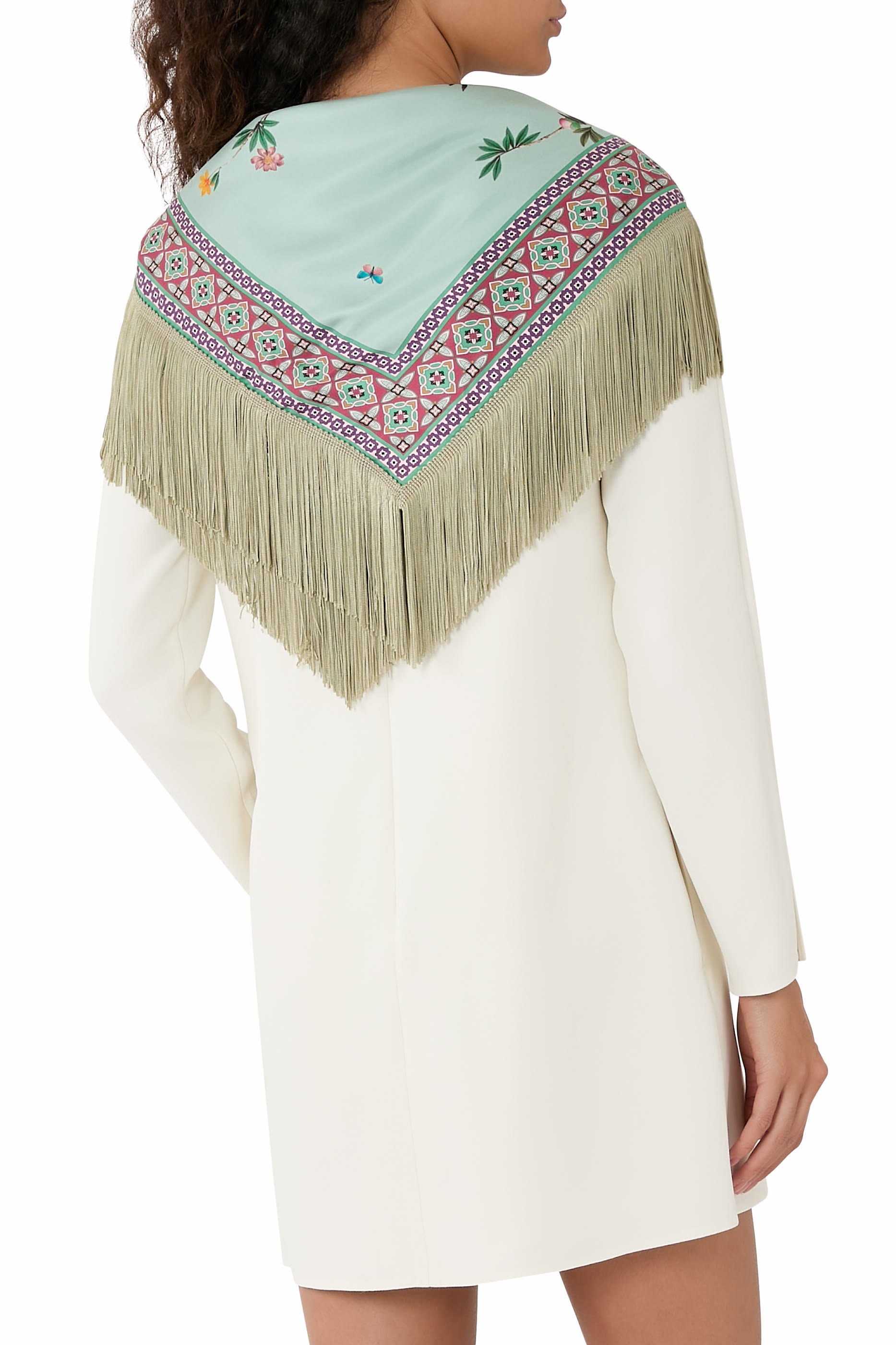 وشاح بتصميم وجهين بشرابات