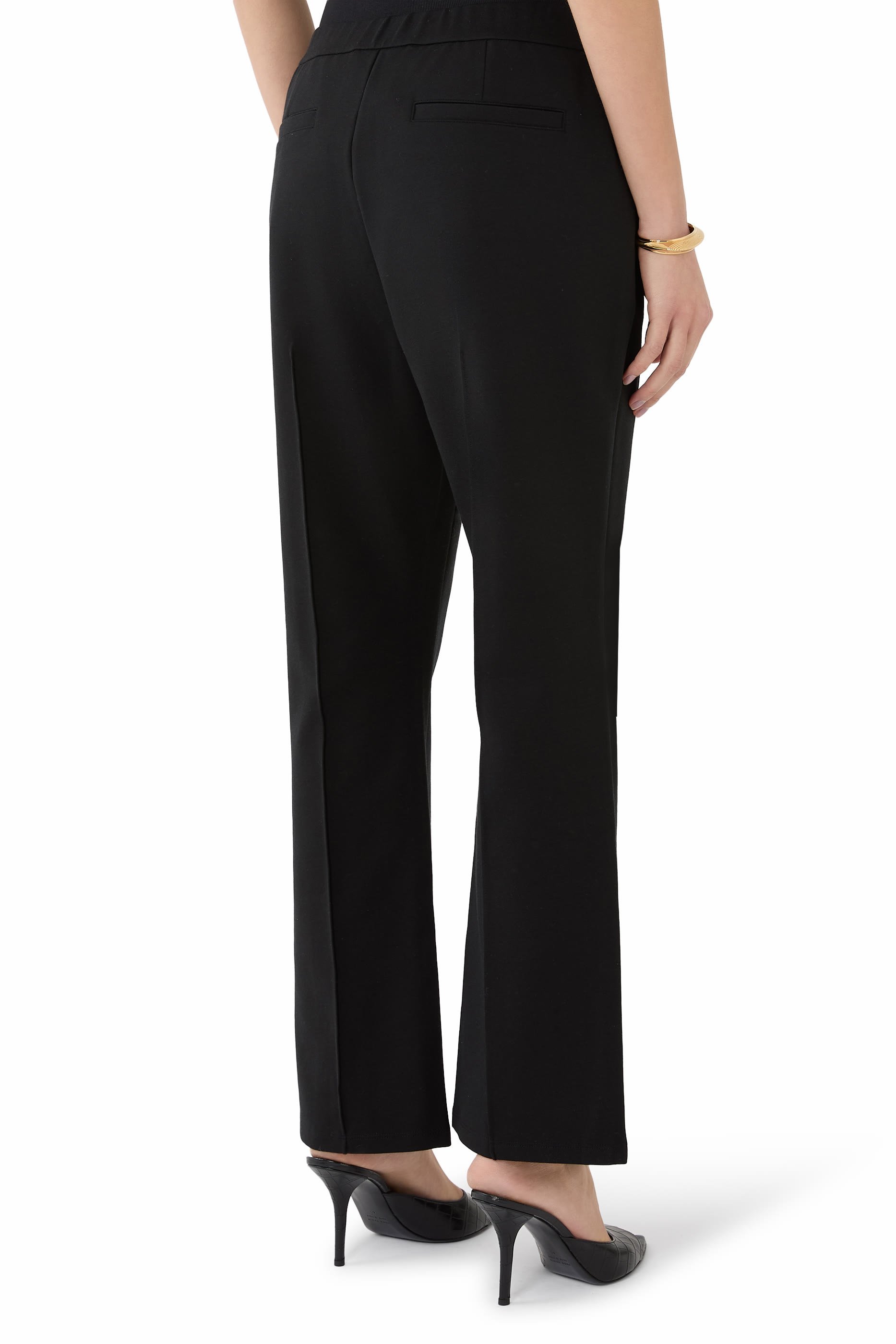 بنطال بحواف واسعة بونتي مطاطي قابل للغسل