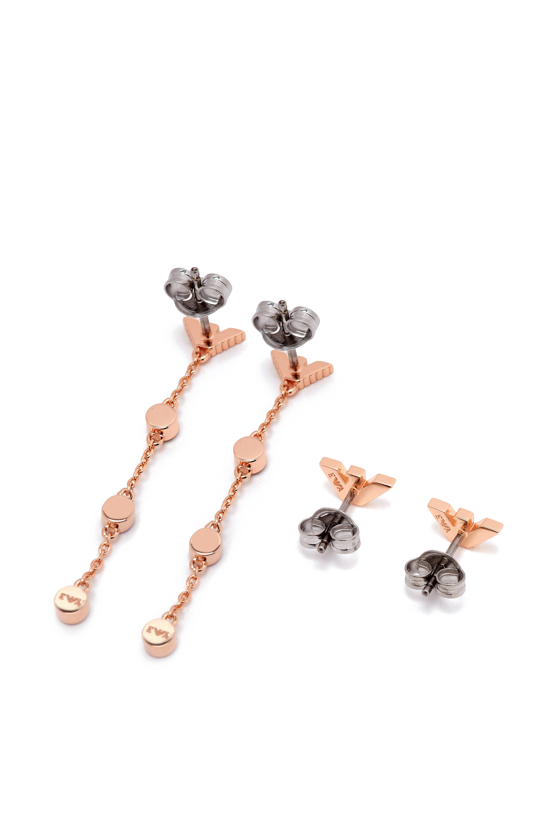 طقم أقراط ستيتمنت بشعار الماركة، زوجان