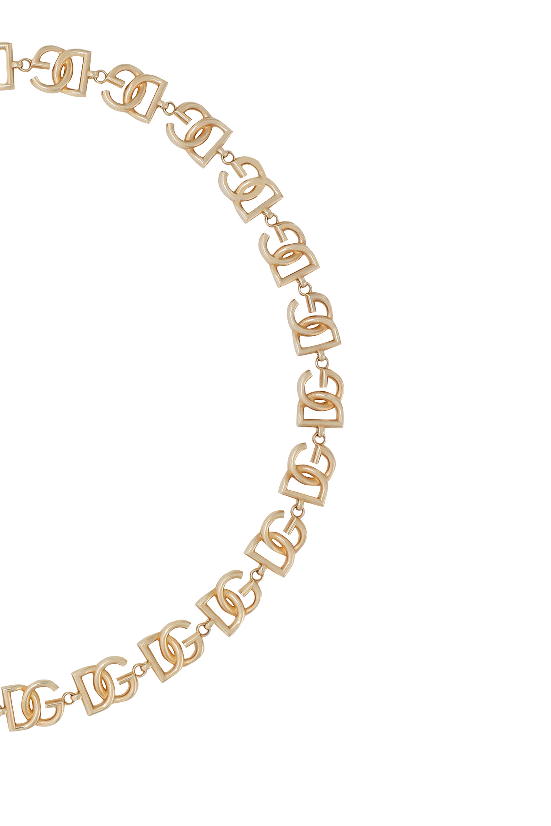 قلادة سلسلة مزينة بشعار الماركة، نحاس وزجاج أكريليك