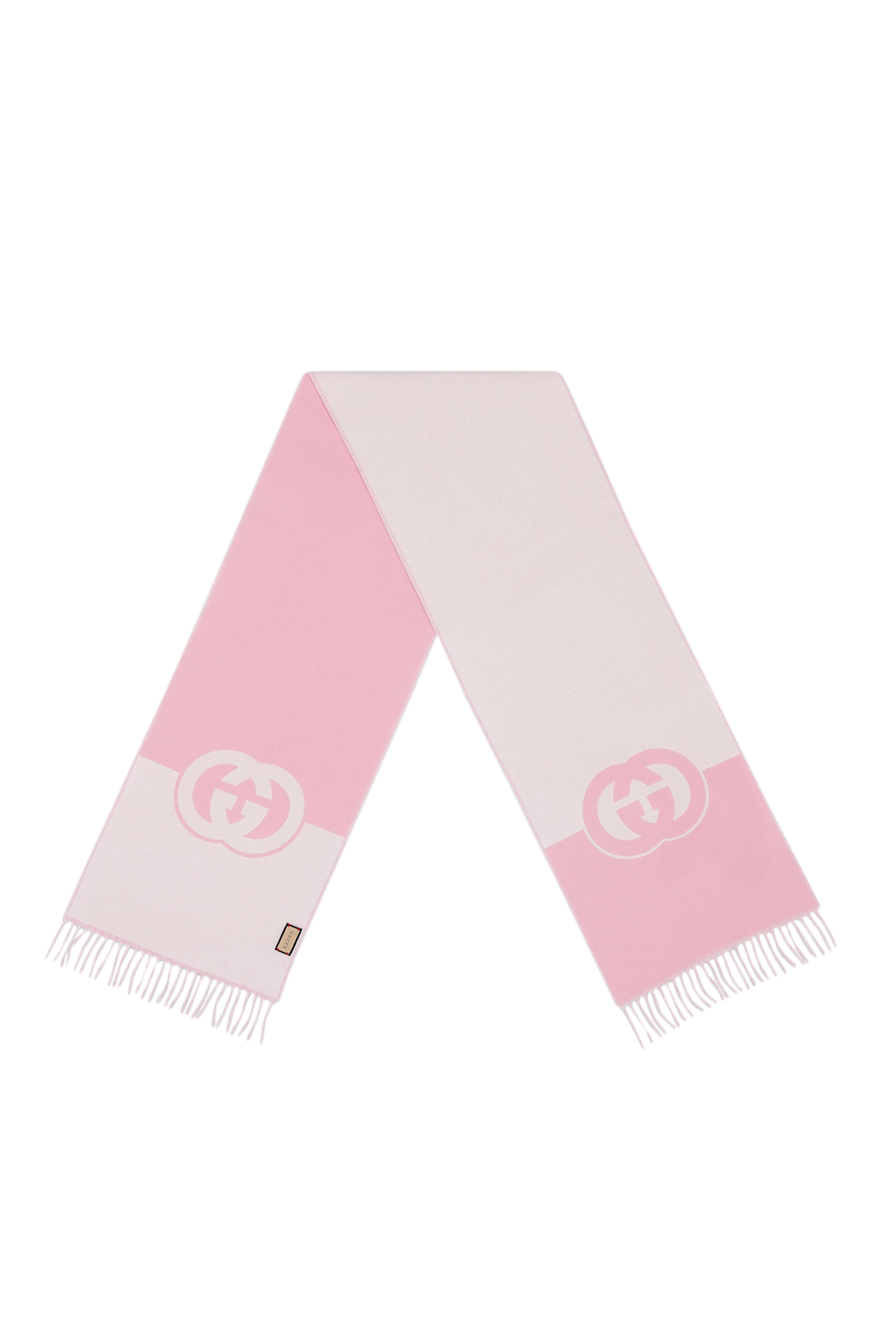 وشاح صوف وكشمير بنقشة حرفي شعار الماركة بتصميم متداخل