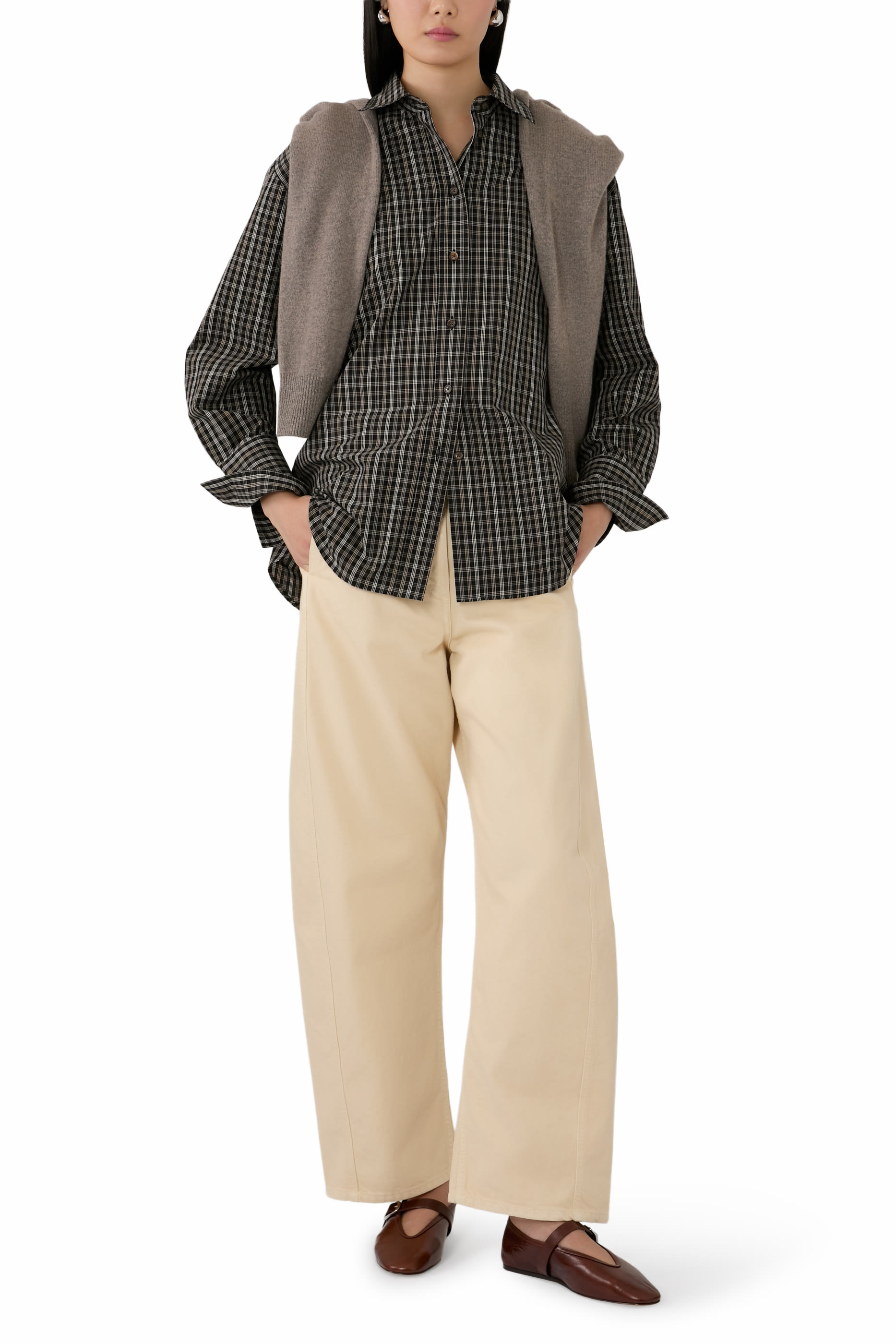 قميص بنقشة مربعات