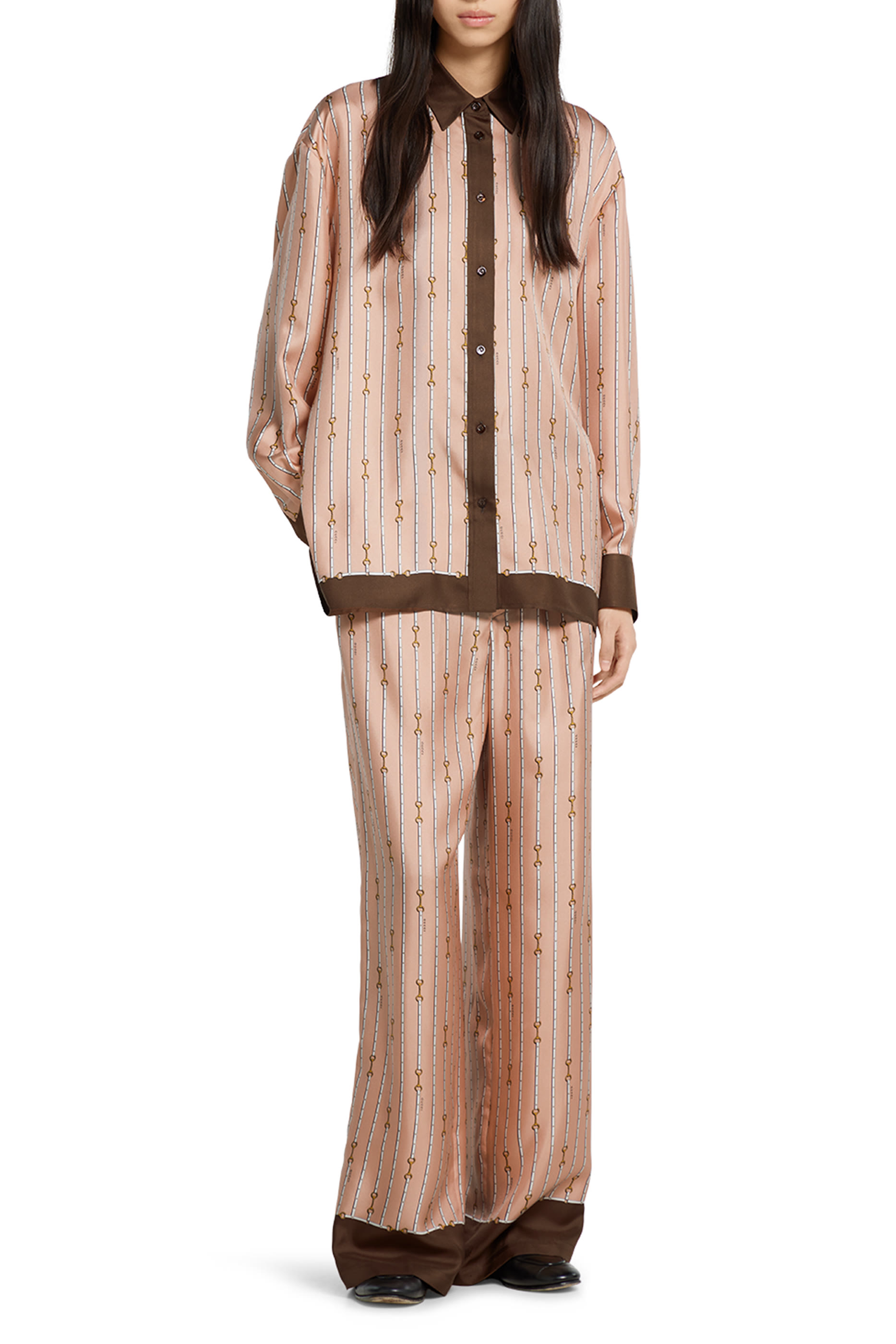 بنطال بنقشة حرير تويل