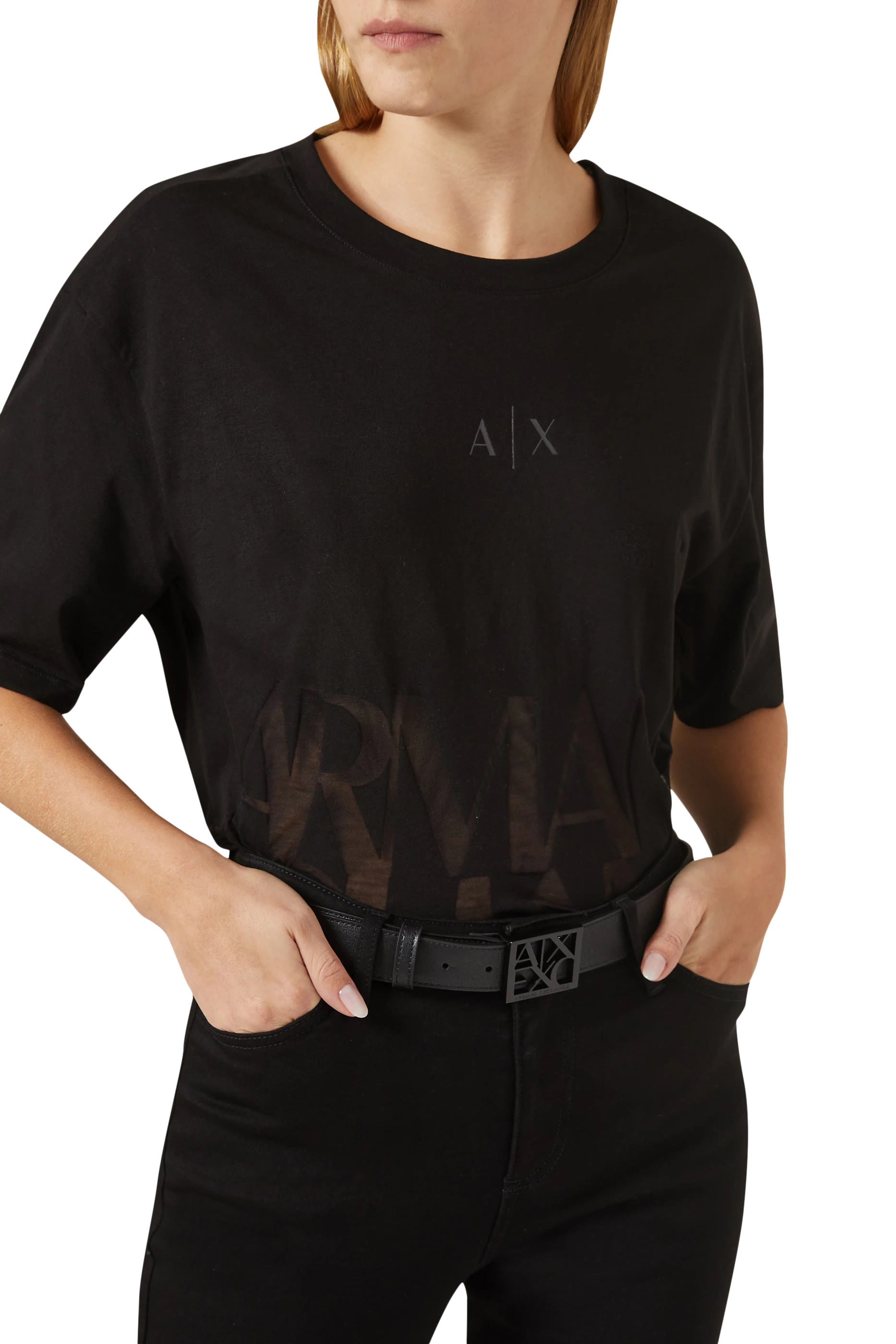 حزام خصر بحلية معدنية بشعار الماركة