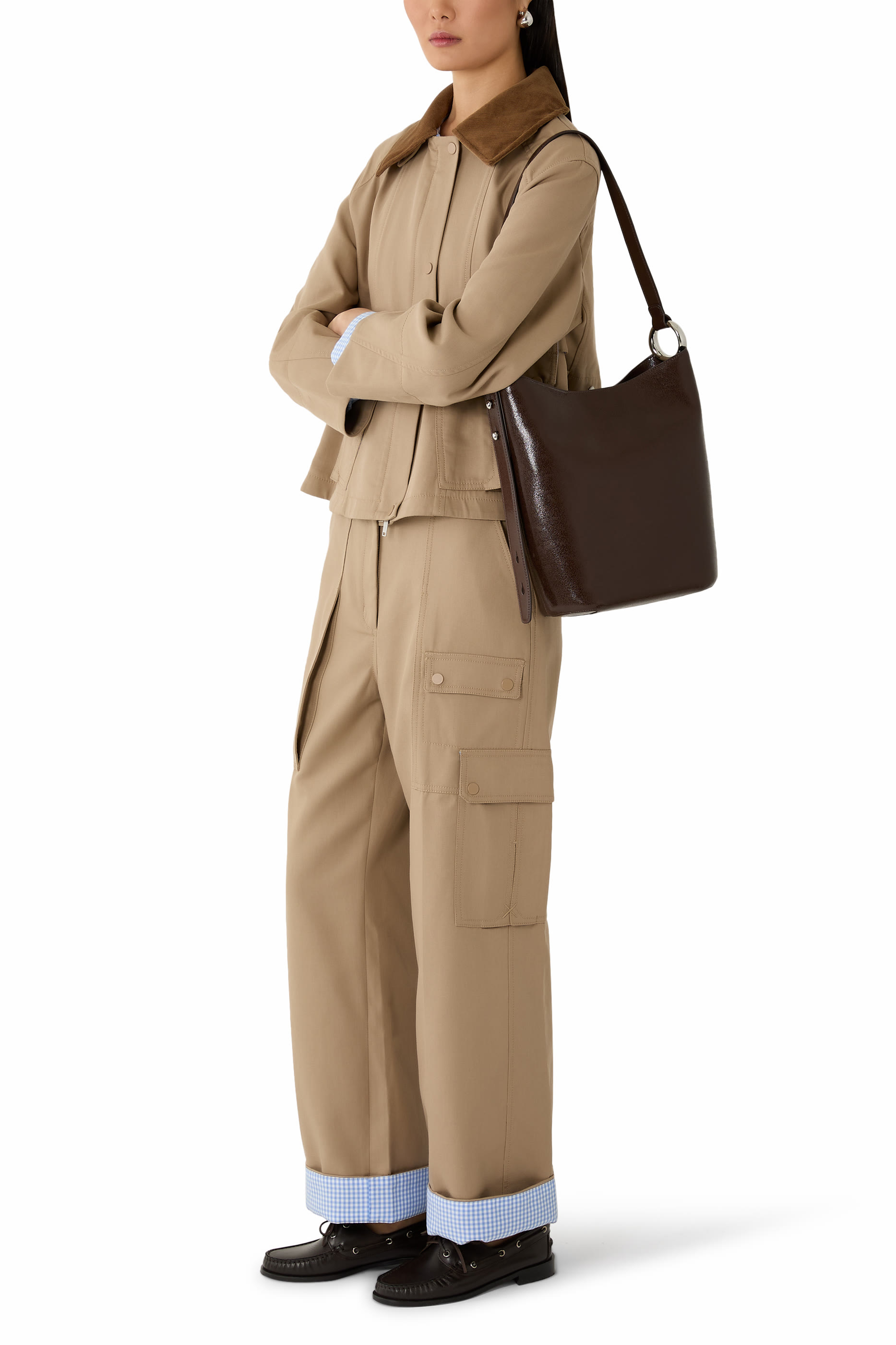 حقيبة باكيت هالو جلد لامع