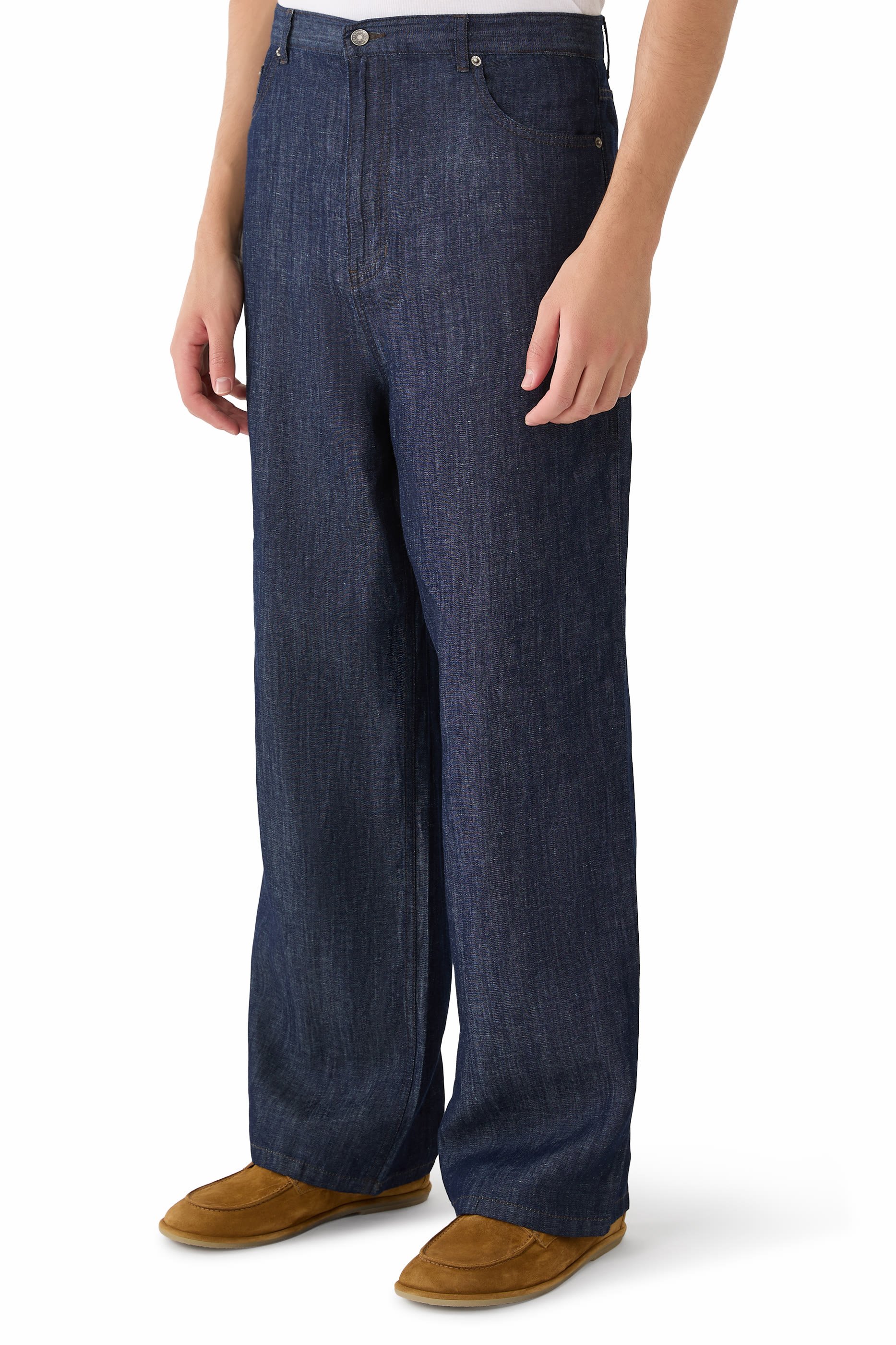 بنطال جينز بقصة مستقيمة دنيم