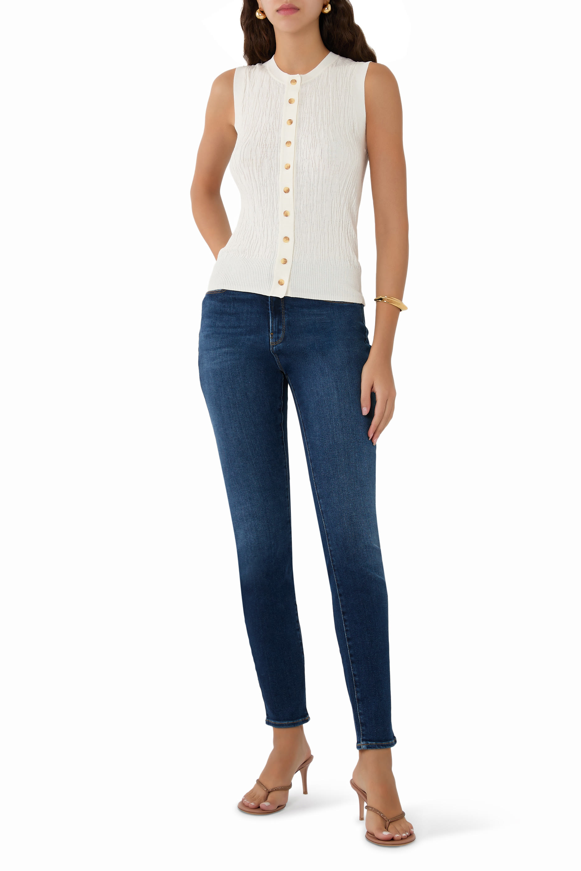 بنطال جينز بقصة ضيقة مطاطي دنيم