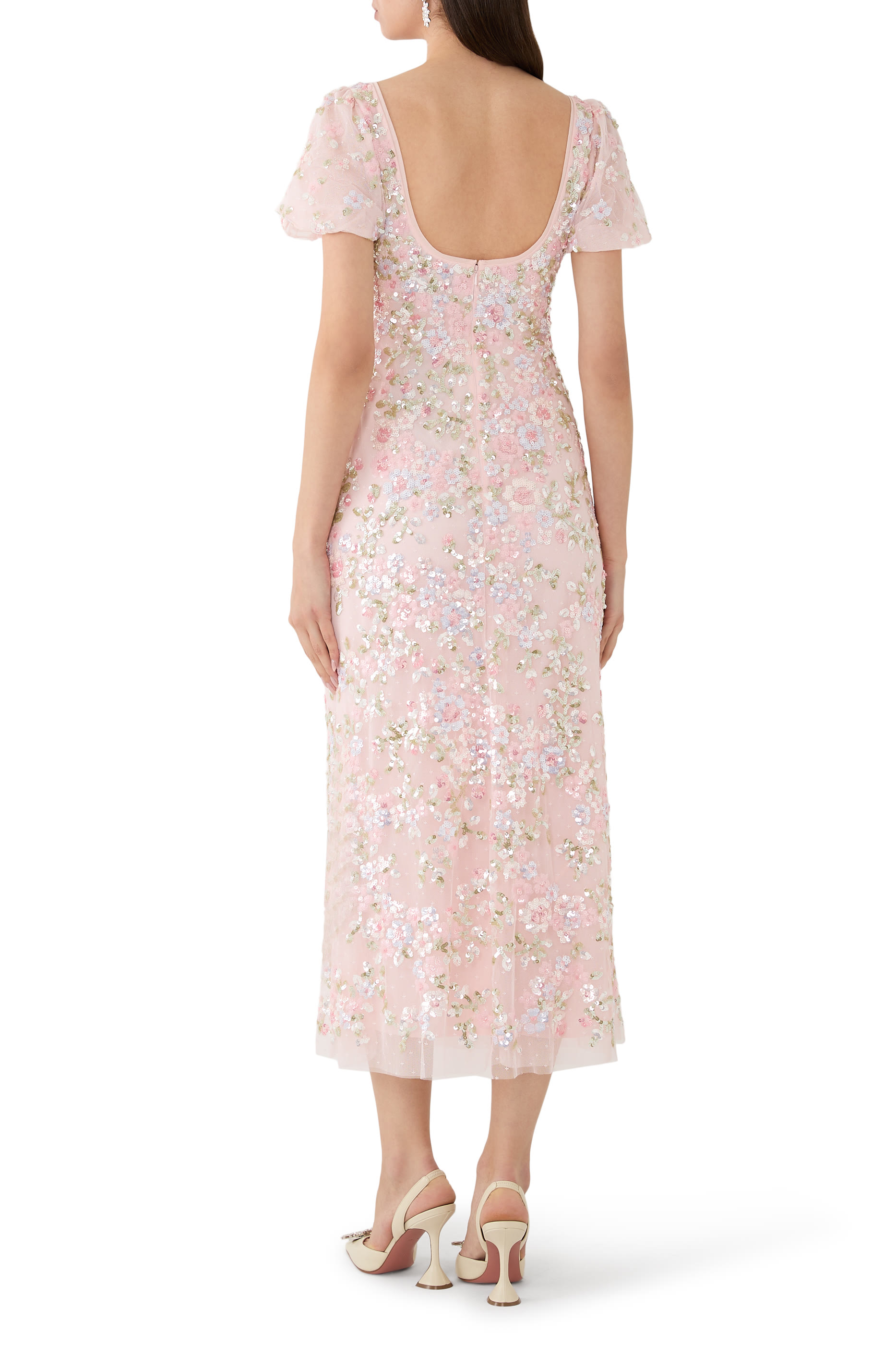 فستان سهرة دريم غارلاند بأكمام منفوخة بطول الكاحل