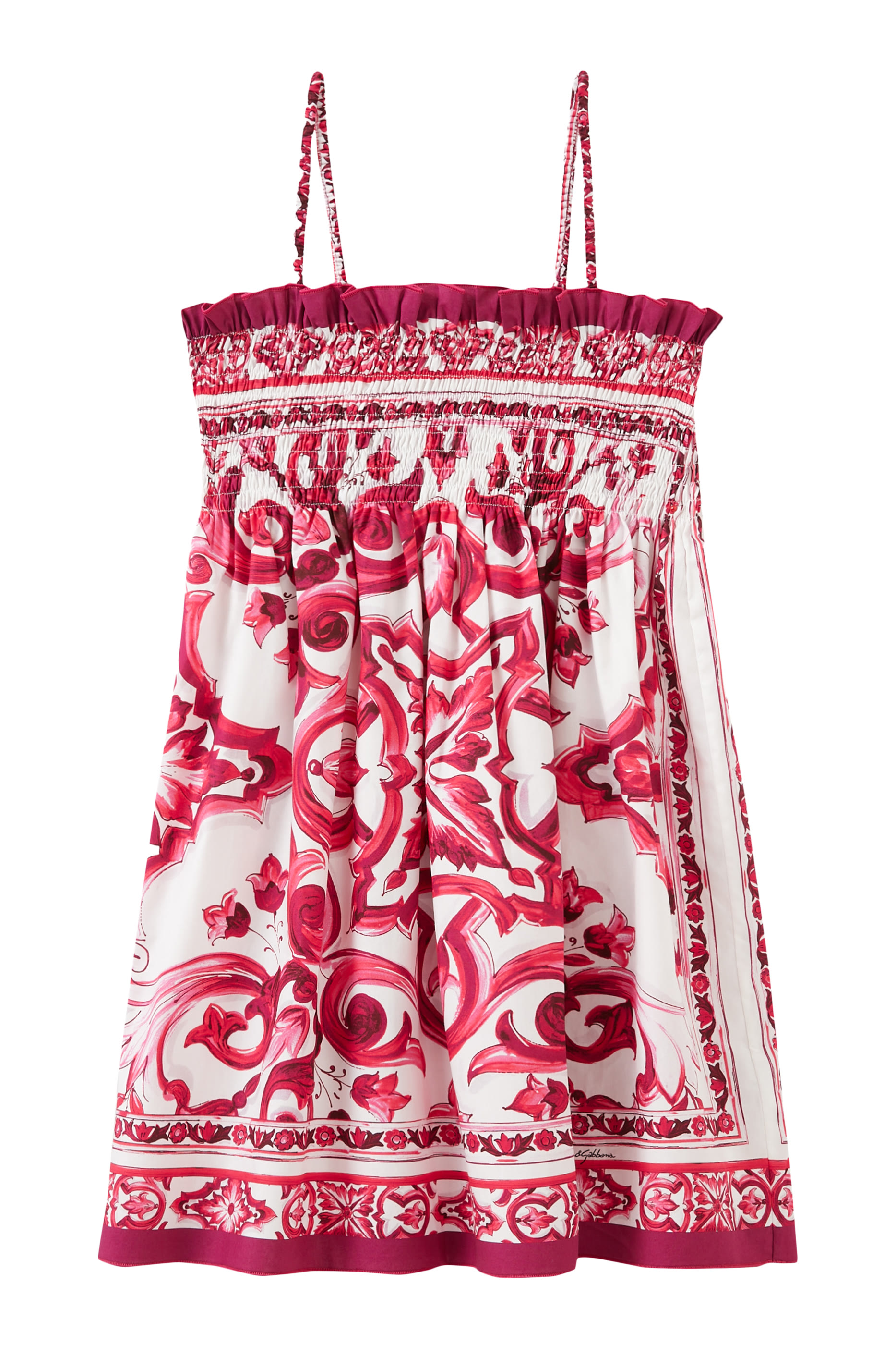 فستان قطن بطبعة ماجوليكا للأطفال