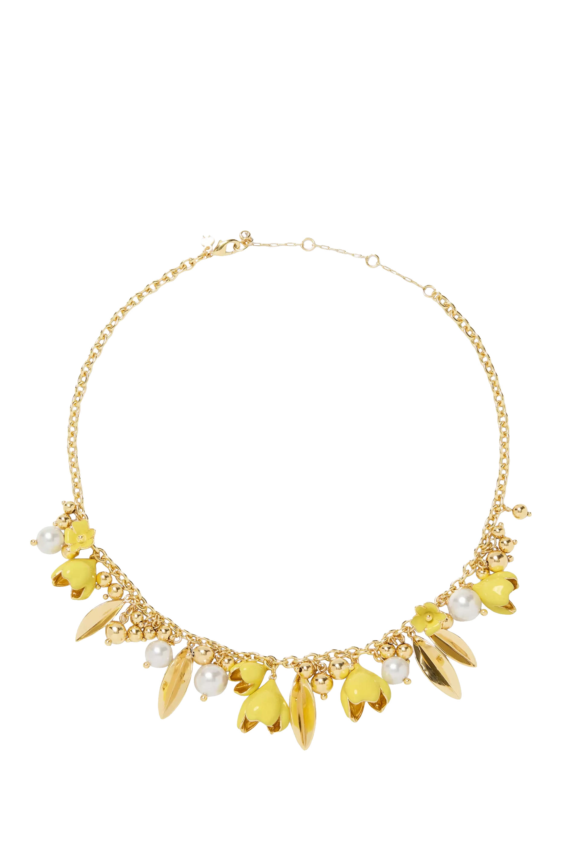 قلادة ستيتمنت بتصميم زهرة زجاج ومينا