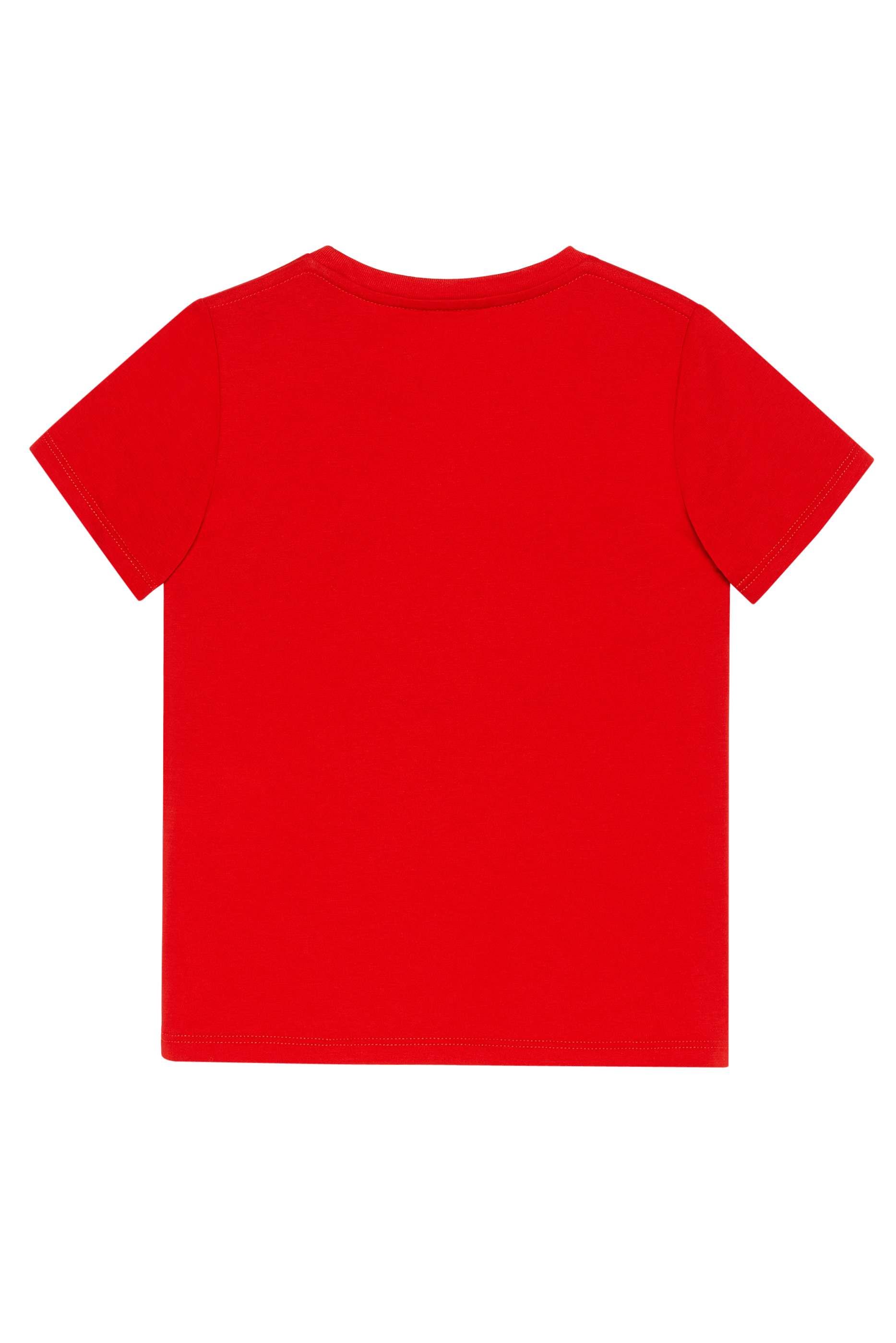 تي شيرت بفتحة رقبة مستديرة وشعار الماركة الكلاسيكي