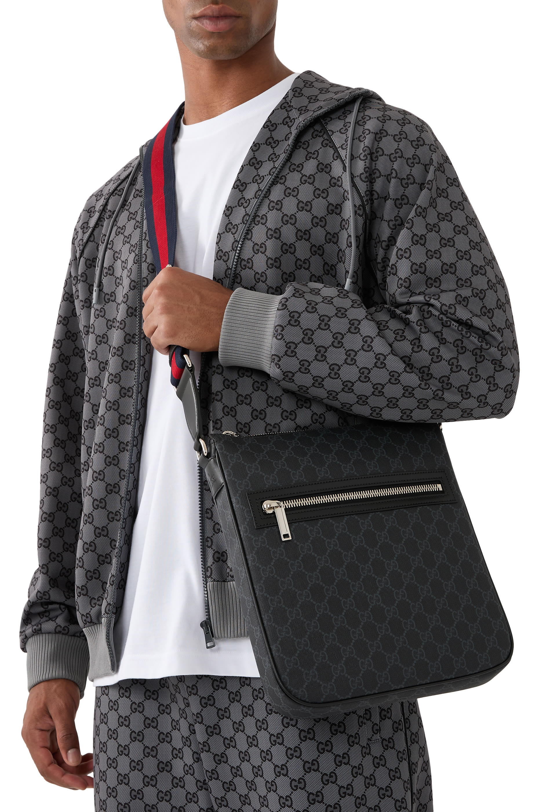 حقيبة كروس بنقشة حرفي شعار الماركة