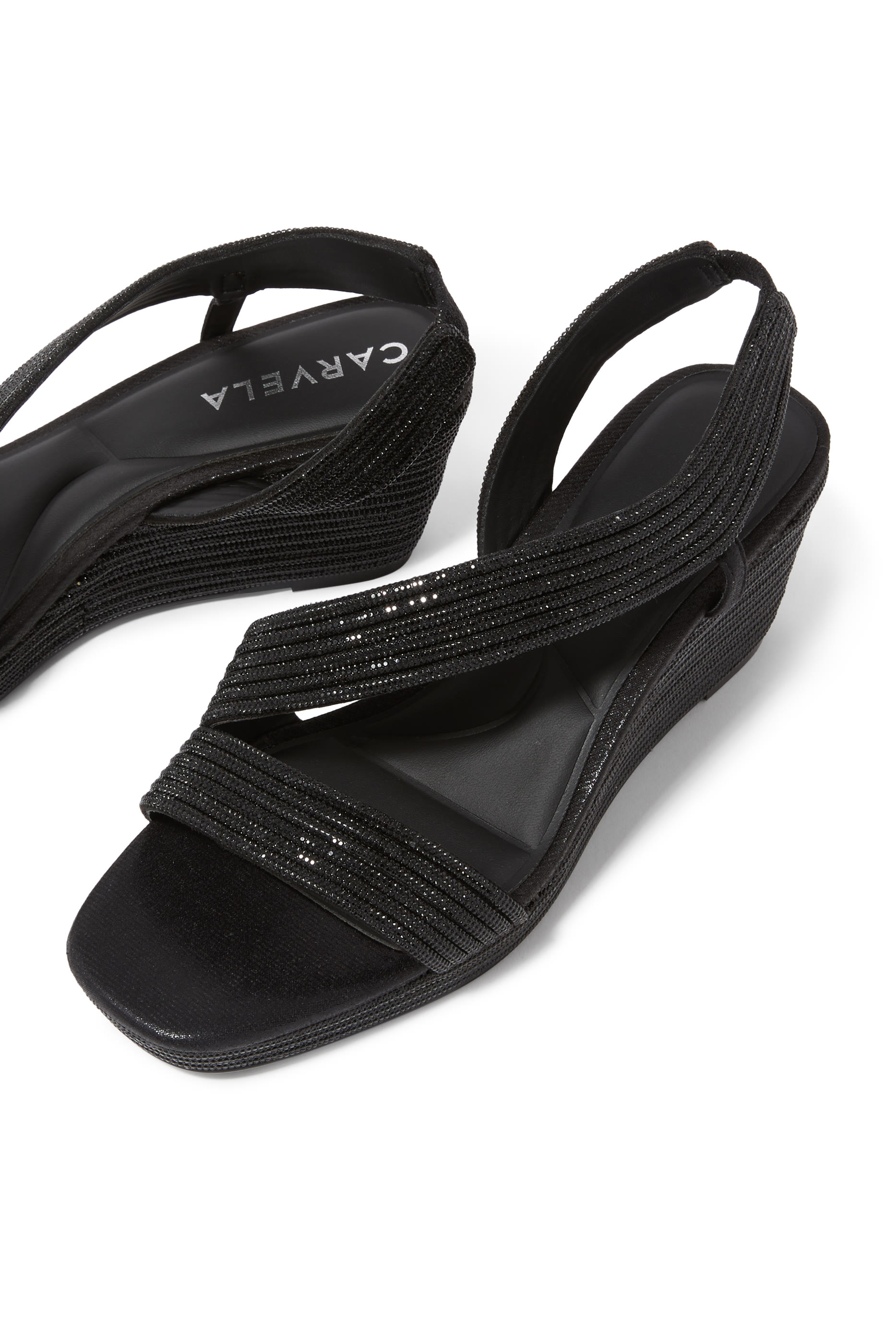 صندل كارفيلا غالا 70 بكعب ويدج وأحجار براقة لرمضان