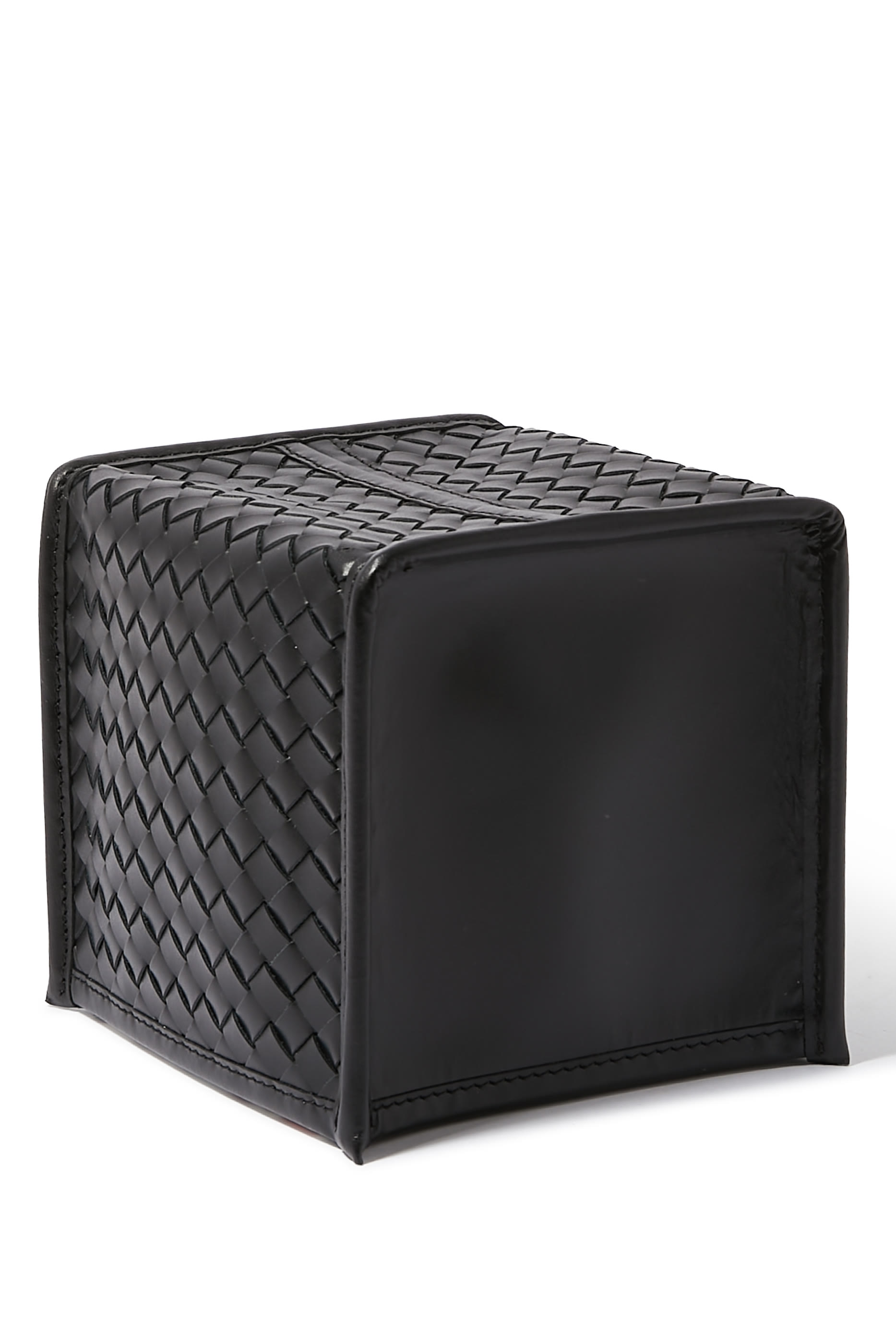 حامل مناديل جلد مجدول يدويا