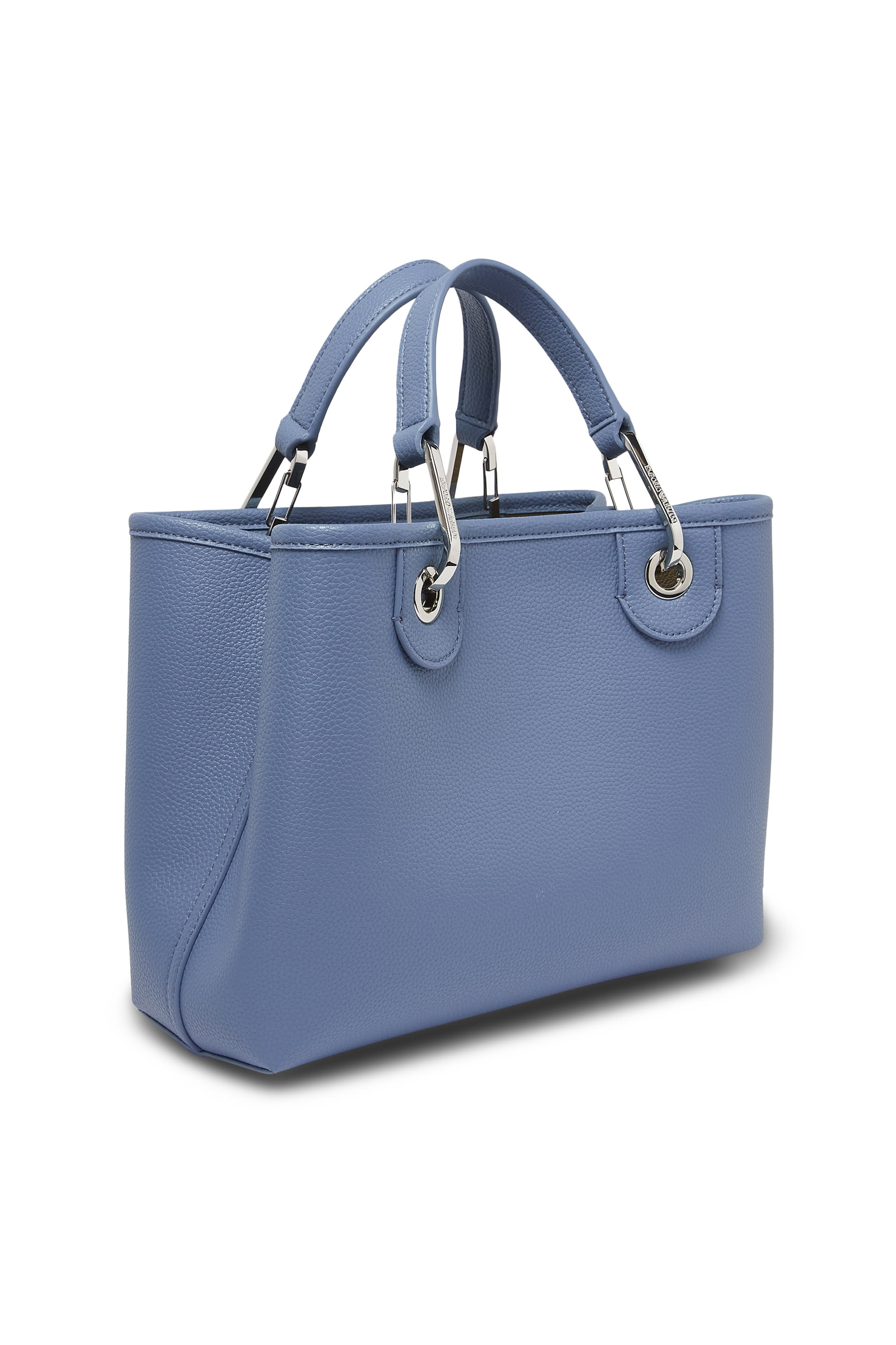 حقيبة يد مزينة بشعار الماركة