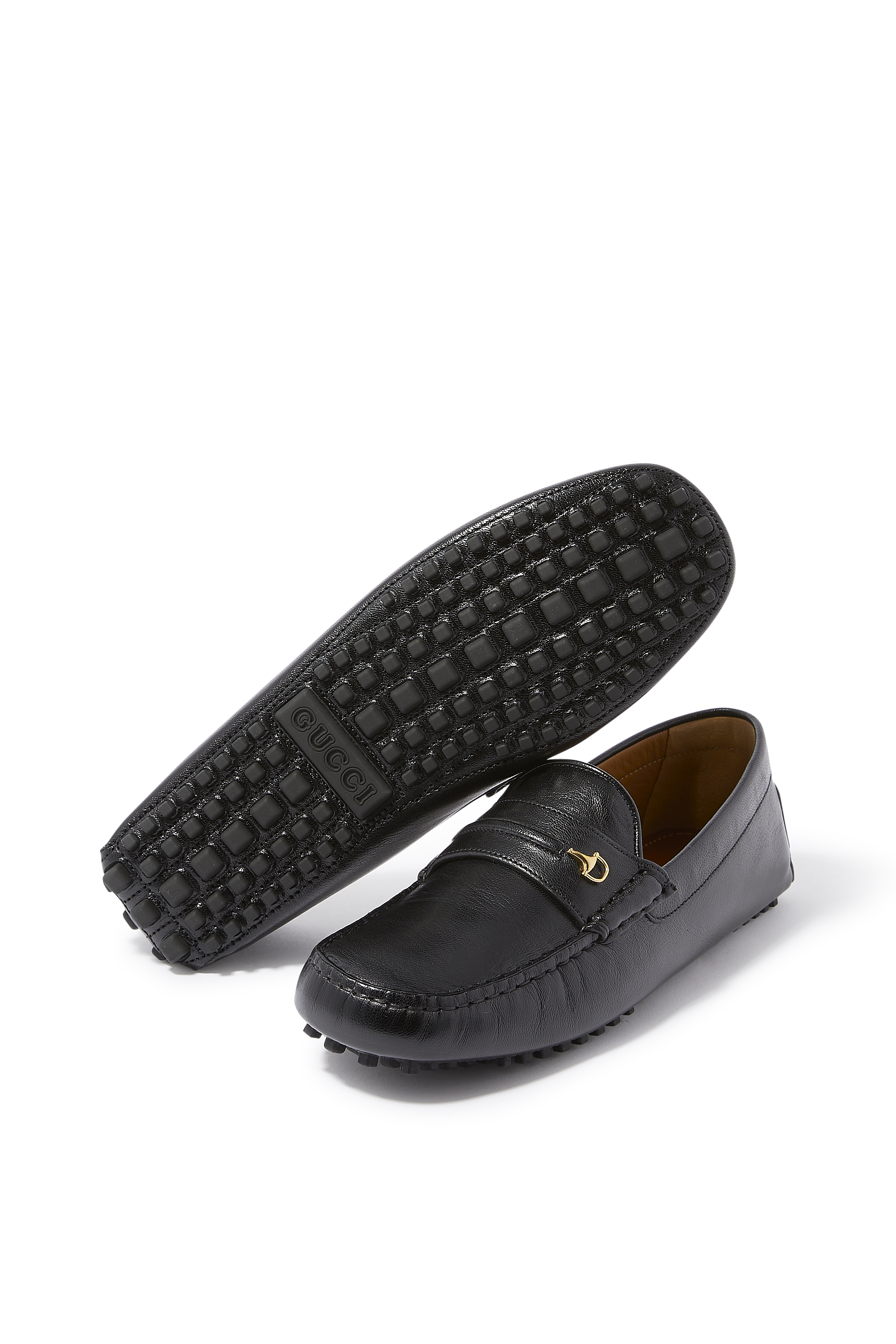 حذاء خفيف درايفر بنصف حلية لجام الحصان جلد