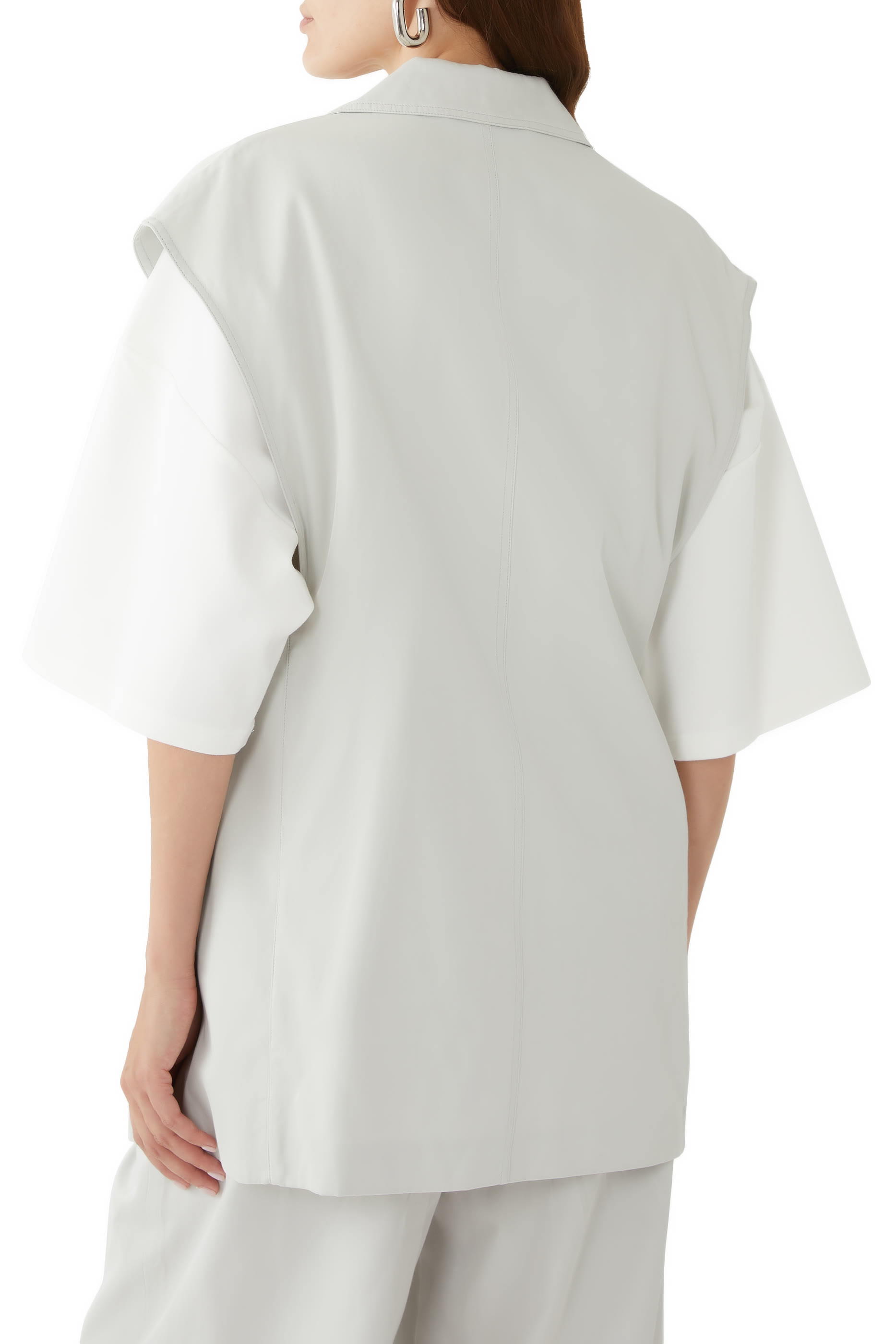 فيست بدلة درابيه بقصة فضفاضة وصفي أزرار