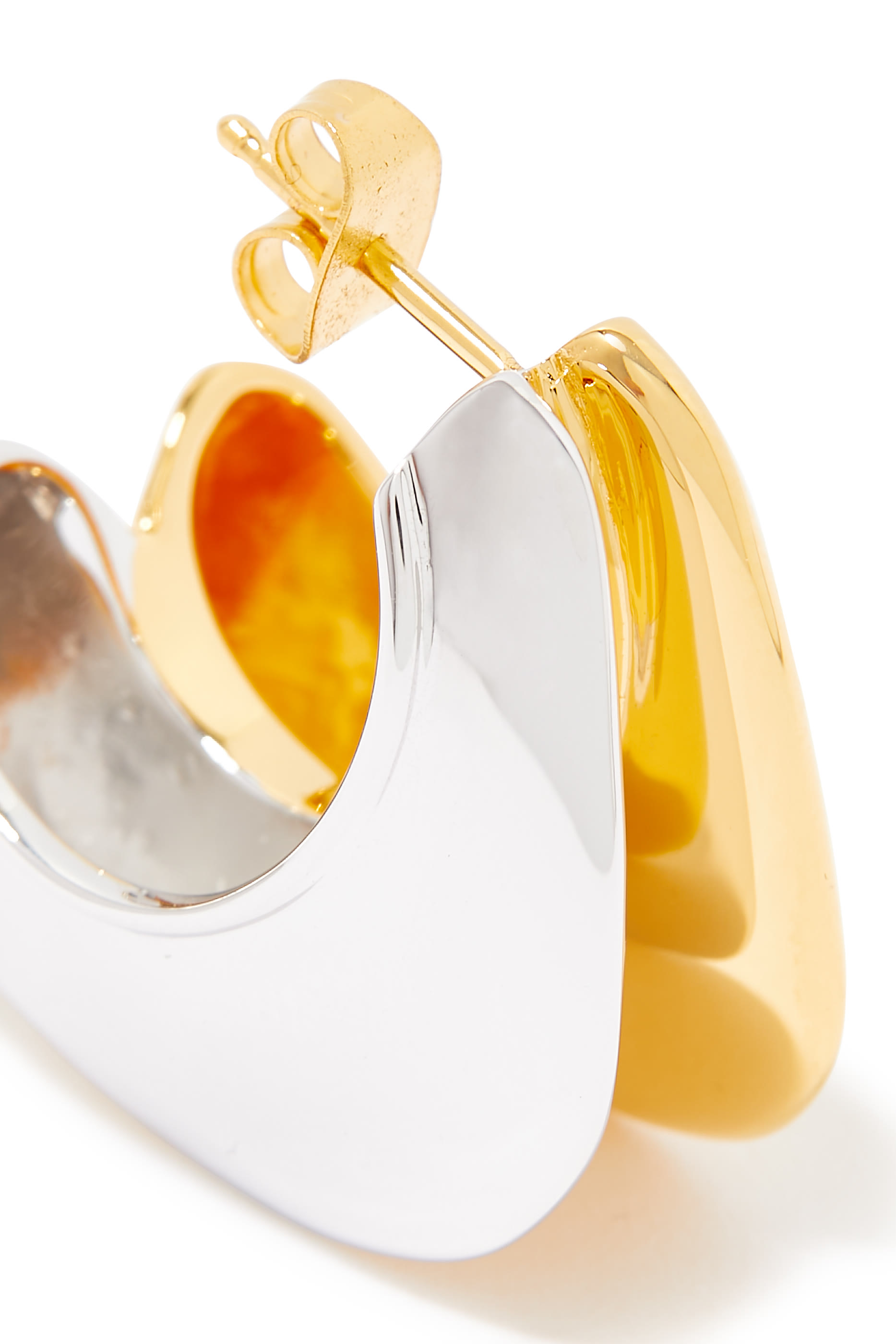 أقراط متعددة الألوان بتصميم دائري مزدوج معدن مختلط، مقاس واحد