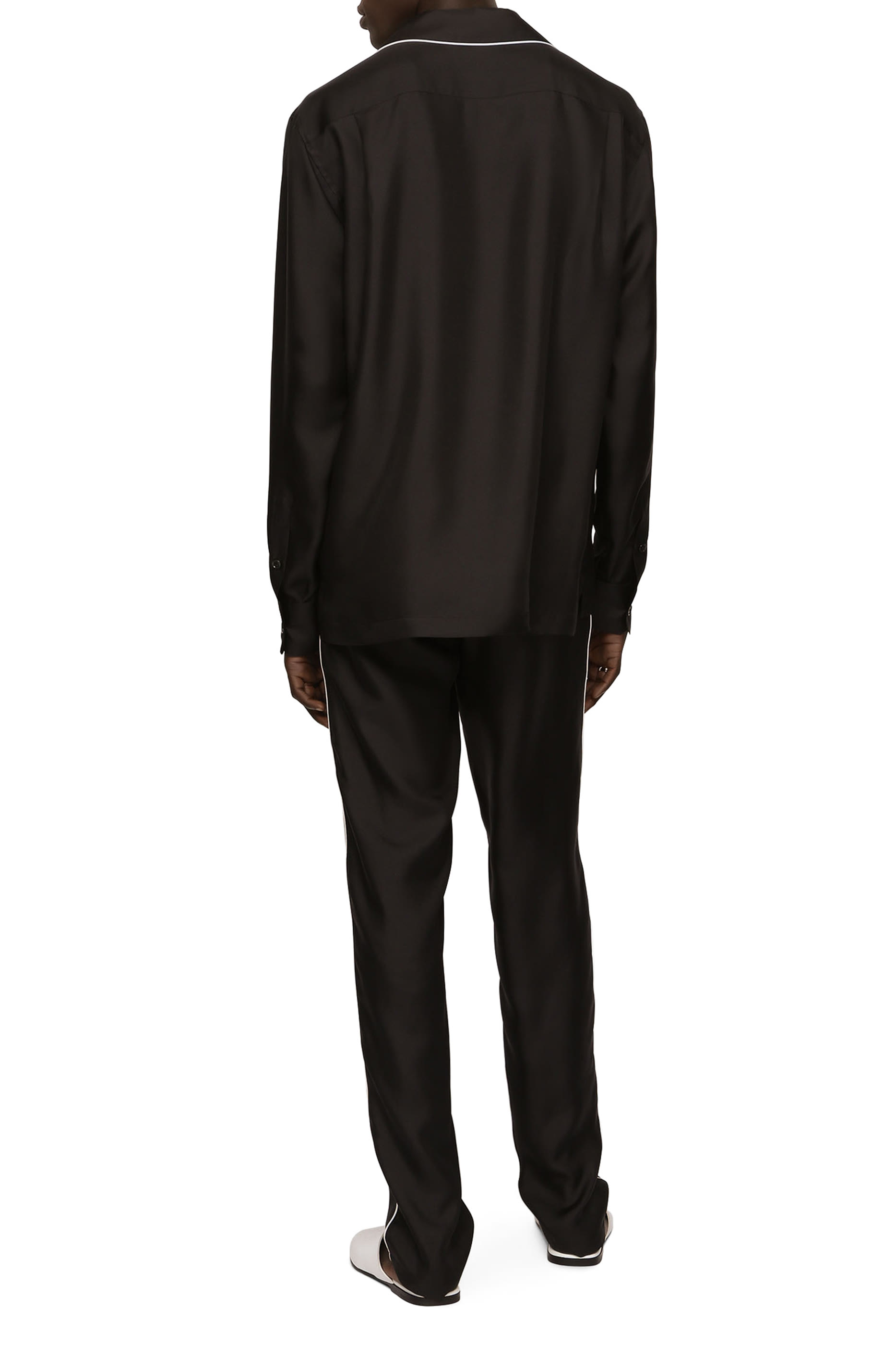 بنطال رياضي حرير برقعة شعار الماركة