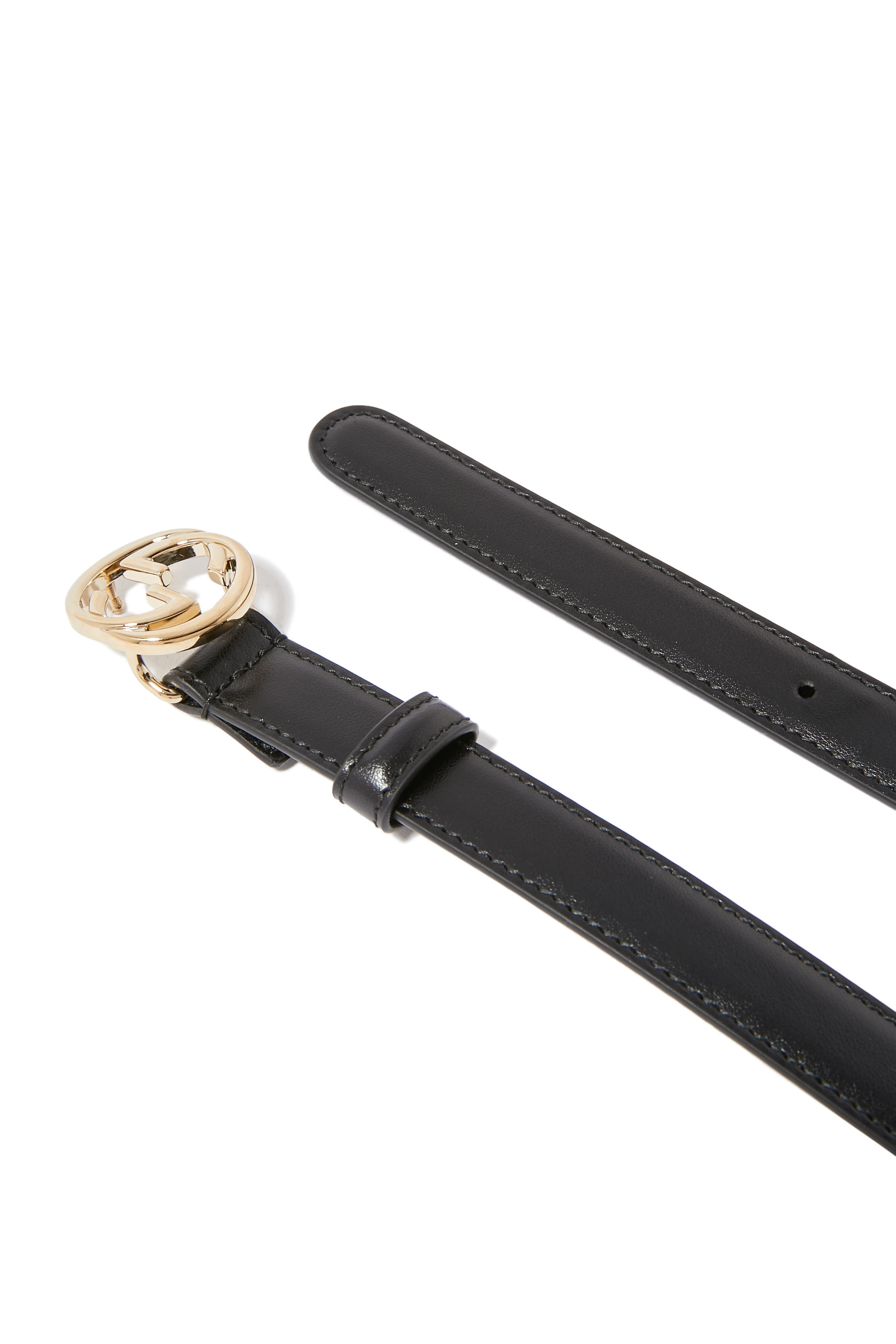 حزام جلد بحرفي شعار الماركة