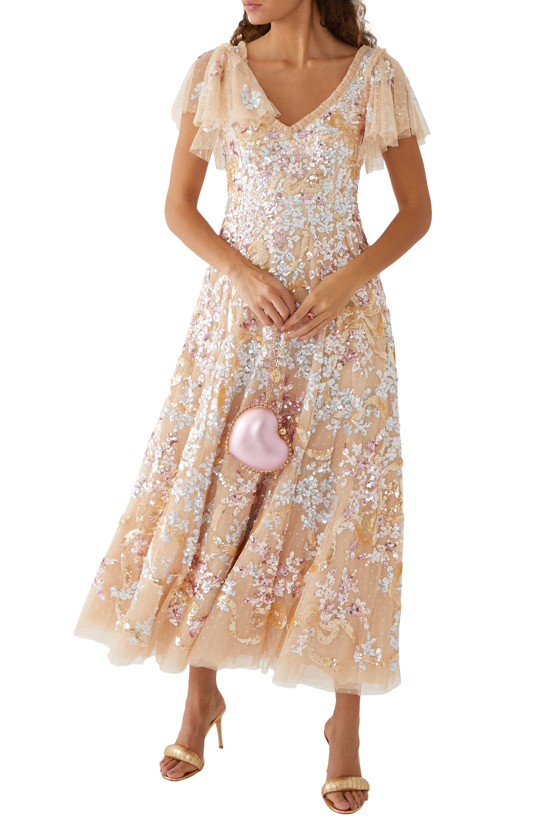 فستان سهرة دانسينج ريبون بطول الكاحل