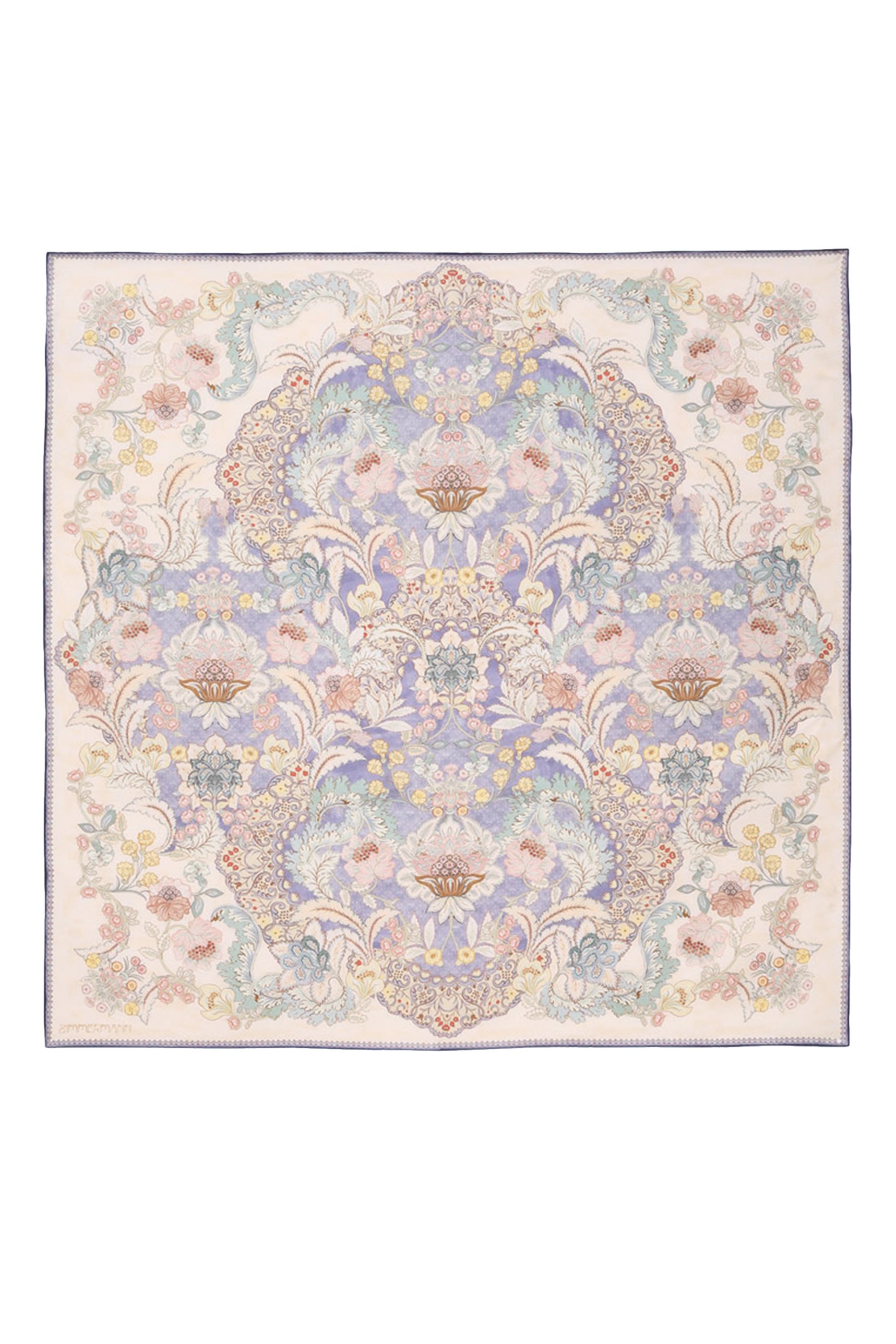 وشاح مربع حرير بنقشة